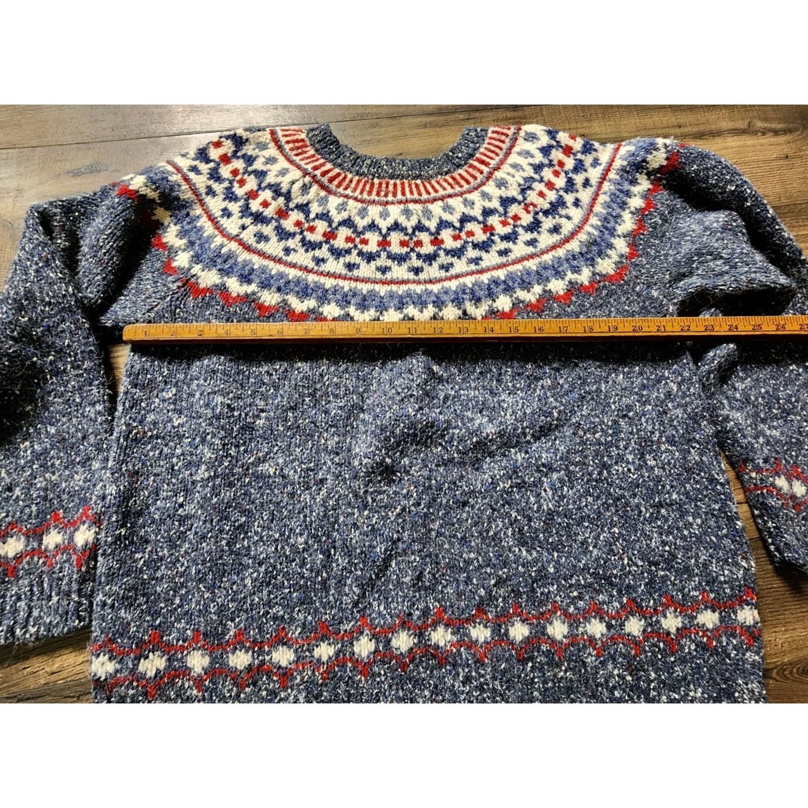 Vintage VINTAGE St. Johns Bay Womens 2XL Sweater Wool Blend Nordic Fair Isle CottageCore Cardigan Blue 80s 90s Holiday Womens Size XXL / US 16-18 / IT 52-54 - 3 Thumbnail