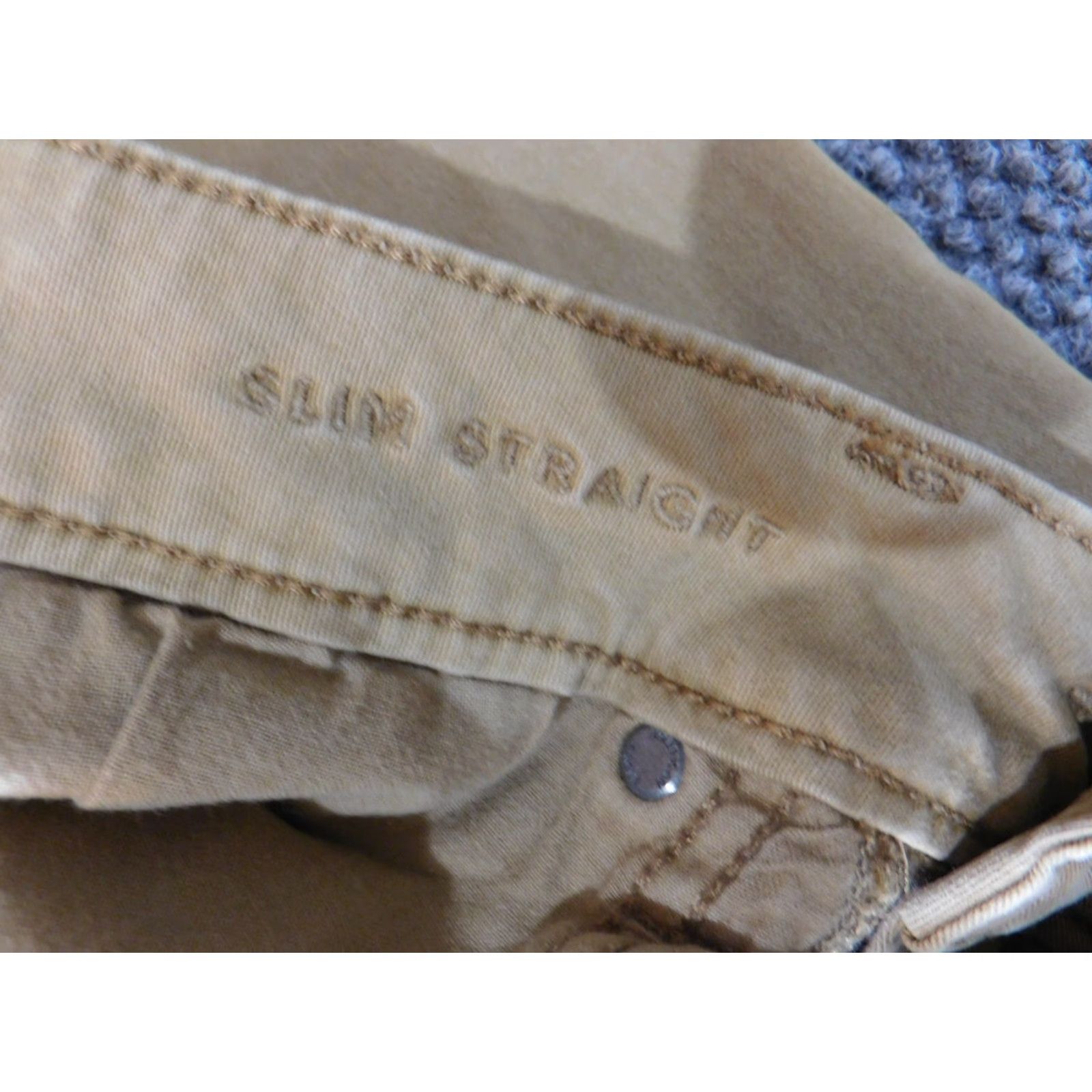 American Eagle Outfitters American Eagle Outfitters Pants Mens 29x27 Beige Slim Straight Chino canvas Cotton Flat Front Zipper Casual | 29 | Beige | Men | Regular | Pants Size US 29 - 7 Thumbnail