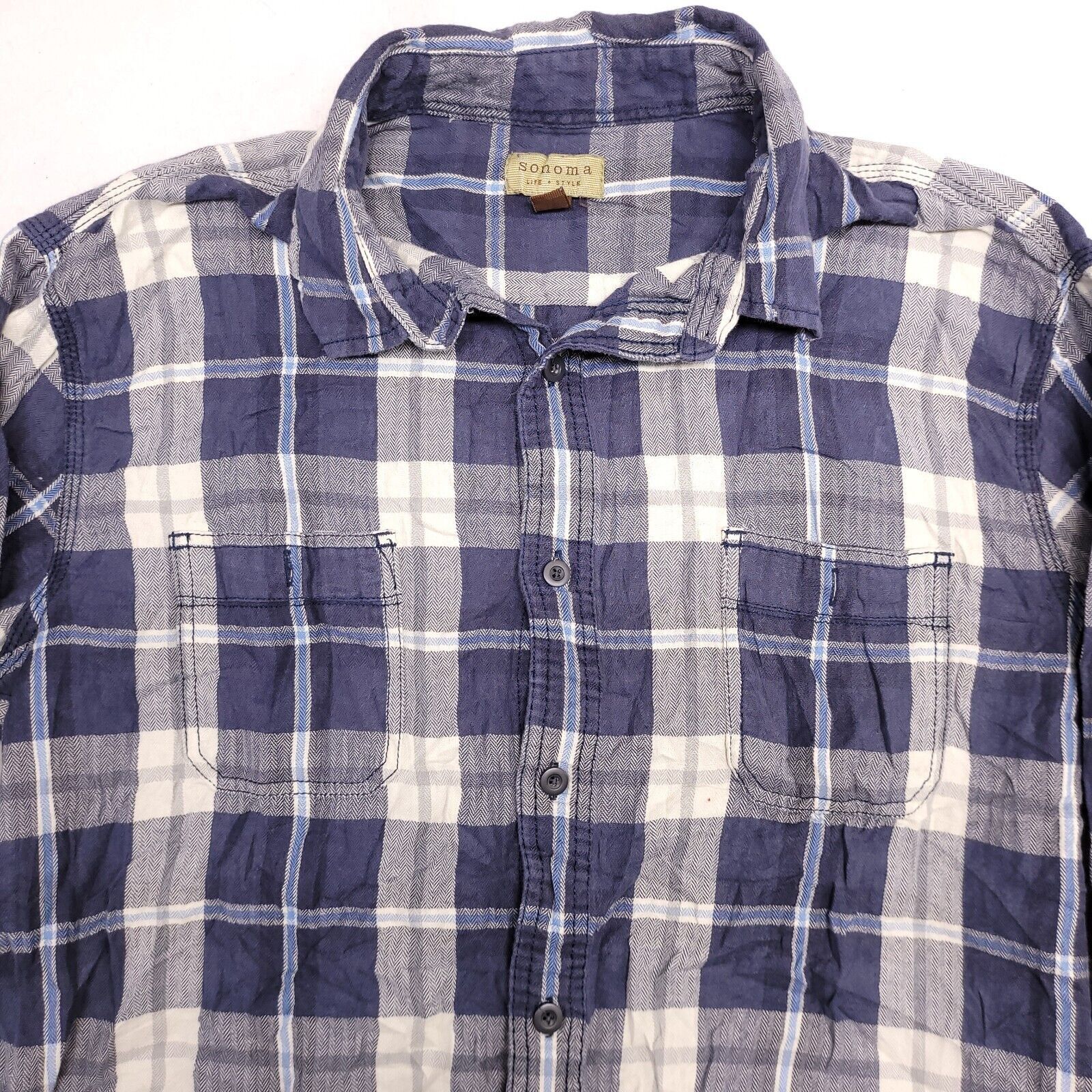 Sonoma Sonoma Tartan Flannel Shirt Mens Size Extra Large XL Blue Size US XL / EU 56 / 4 - 1 Thumbnail