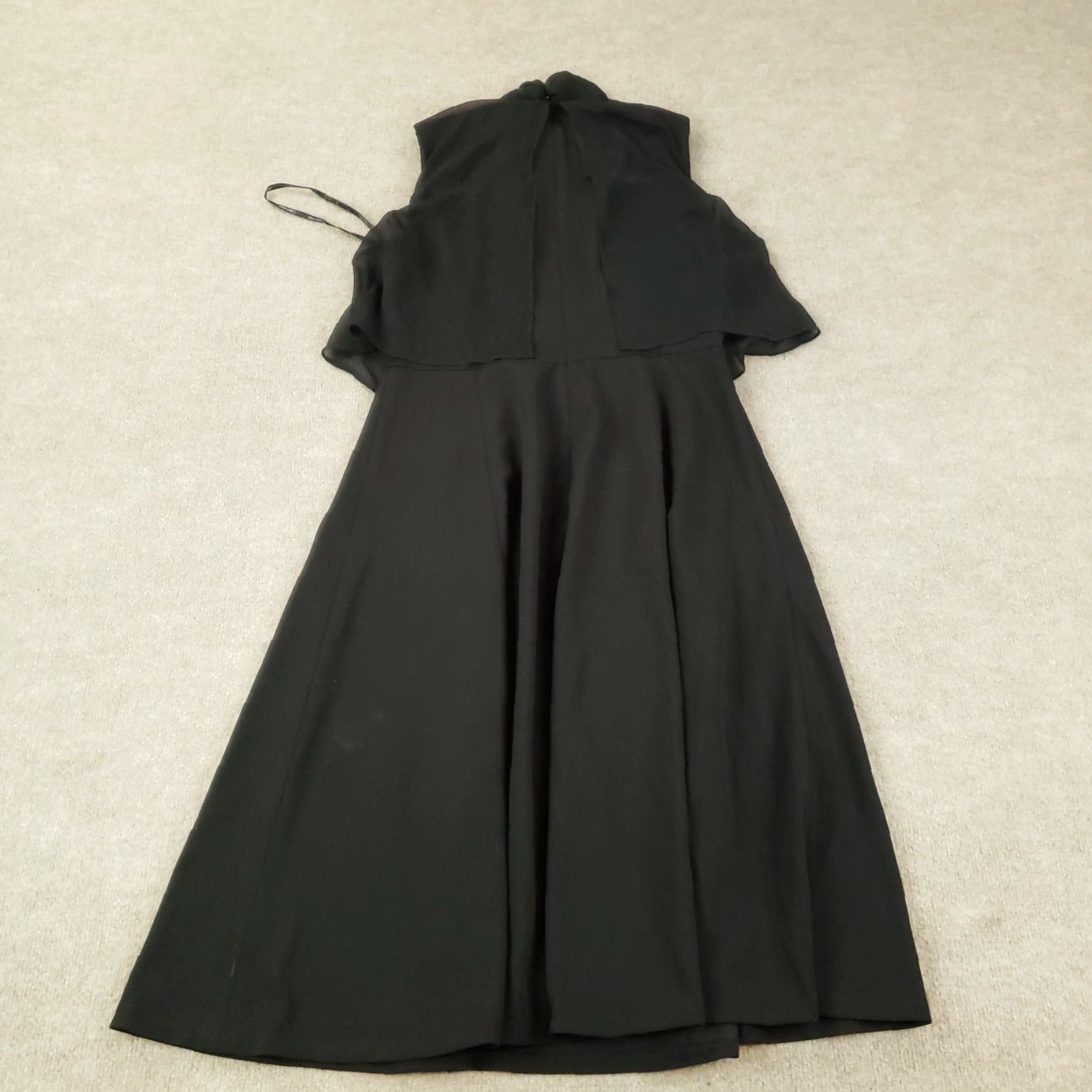 Calvin Klein Calvin Klein Dress Womens Size 10 Black Mock Neck Midi Layered Stretch Bow Formal, Party/Cocktail, Wedding Women XS? Size L / US 10 / IT 46 - 7 Thumbnail
