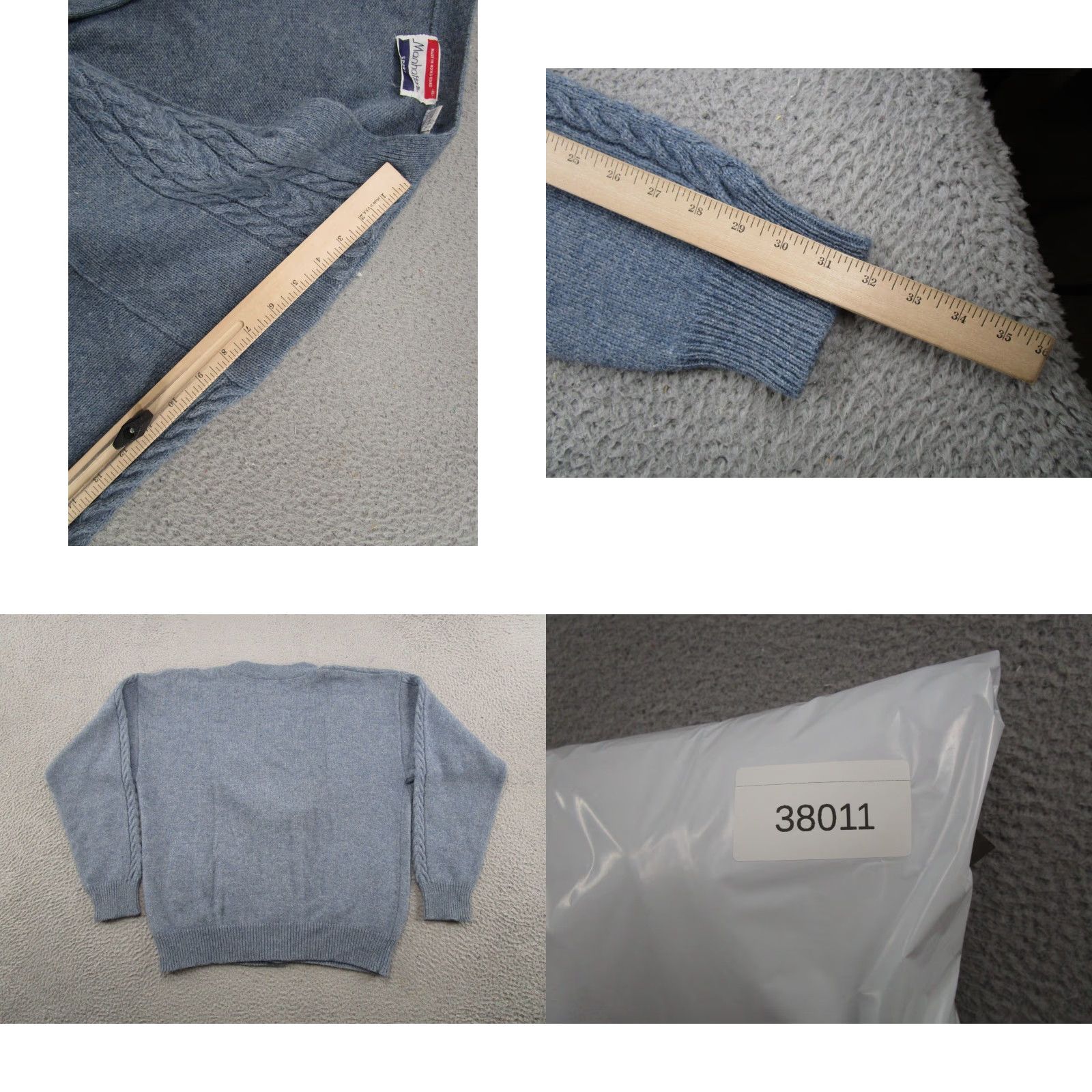 Vintage VINTAGE Manhattan Sports Cardigan Sweater Unisex Adults Blue XL Wool Blend Size L Size US L / EU 52-54 / 3 - 8 Thumbnail