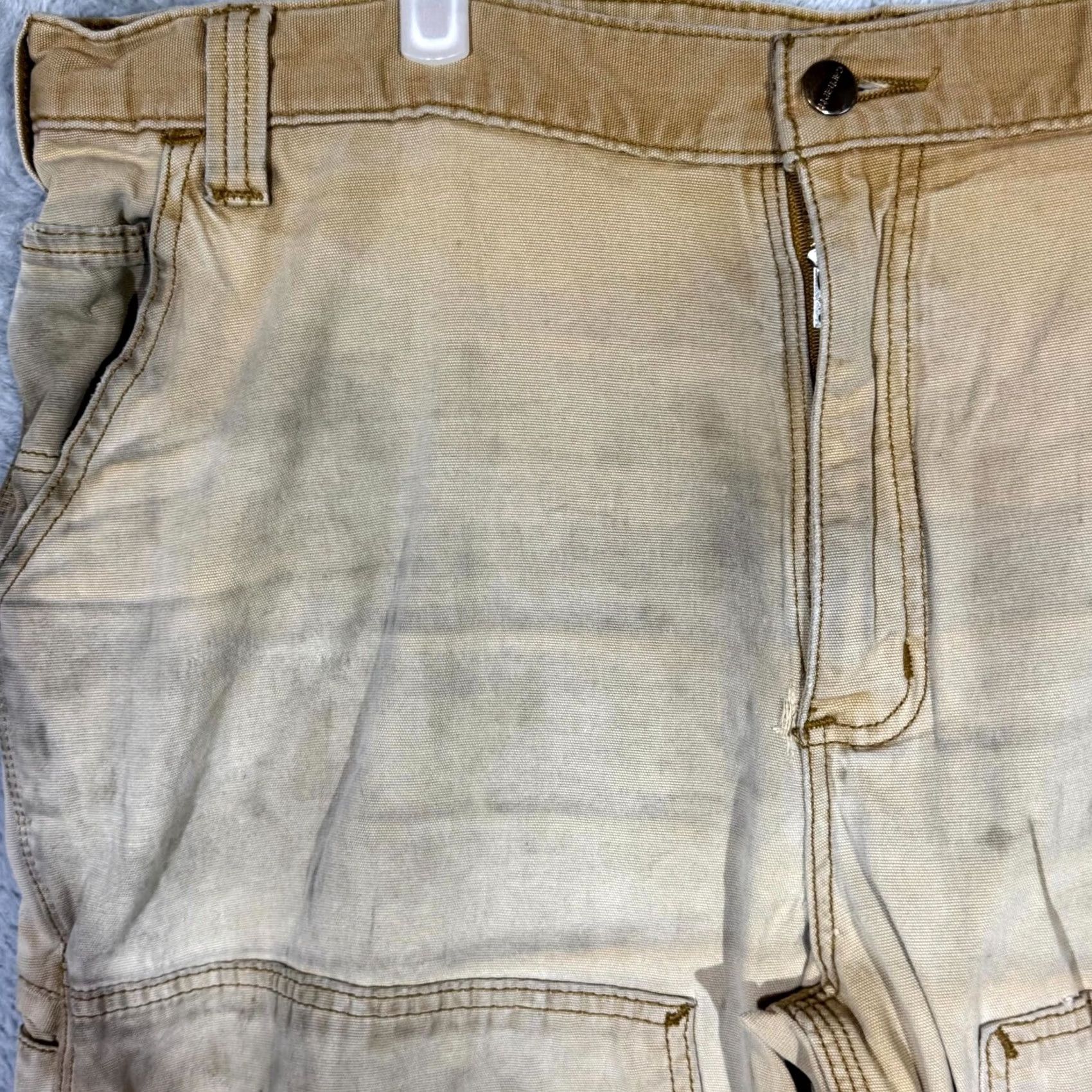 Carhartt Carhartt Pants Men's 40x30 Tan Stretch Relaxed Fit Canvas Utility Workwear Size US 40 / EU 56 - 3 Thumbnail