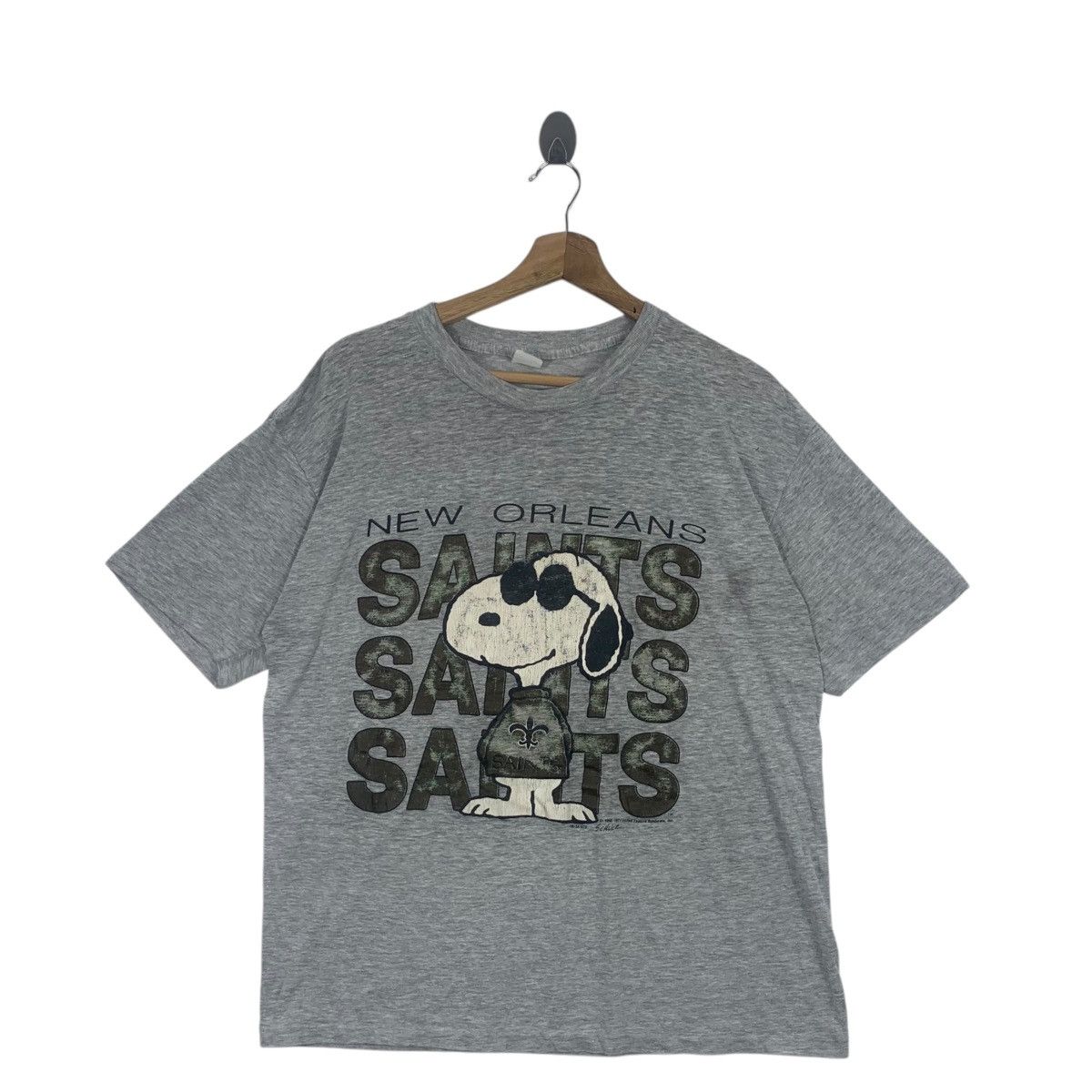 Vintage Vintage 70’ SNOOPY NEW ORLEANS Saints Rayon Tee Shirt Top Size US S / EU 44-46 / 1 - 1 Thumbnail
