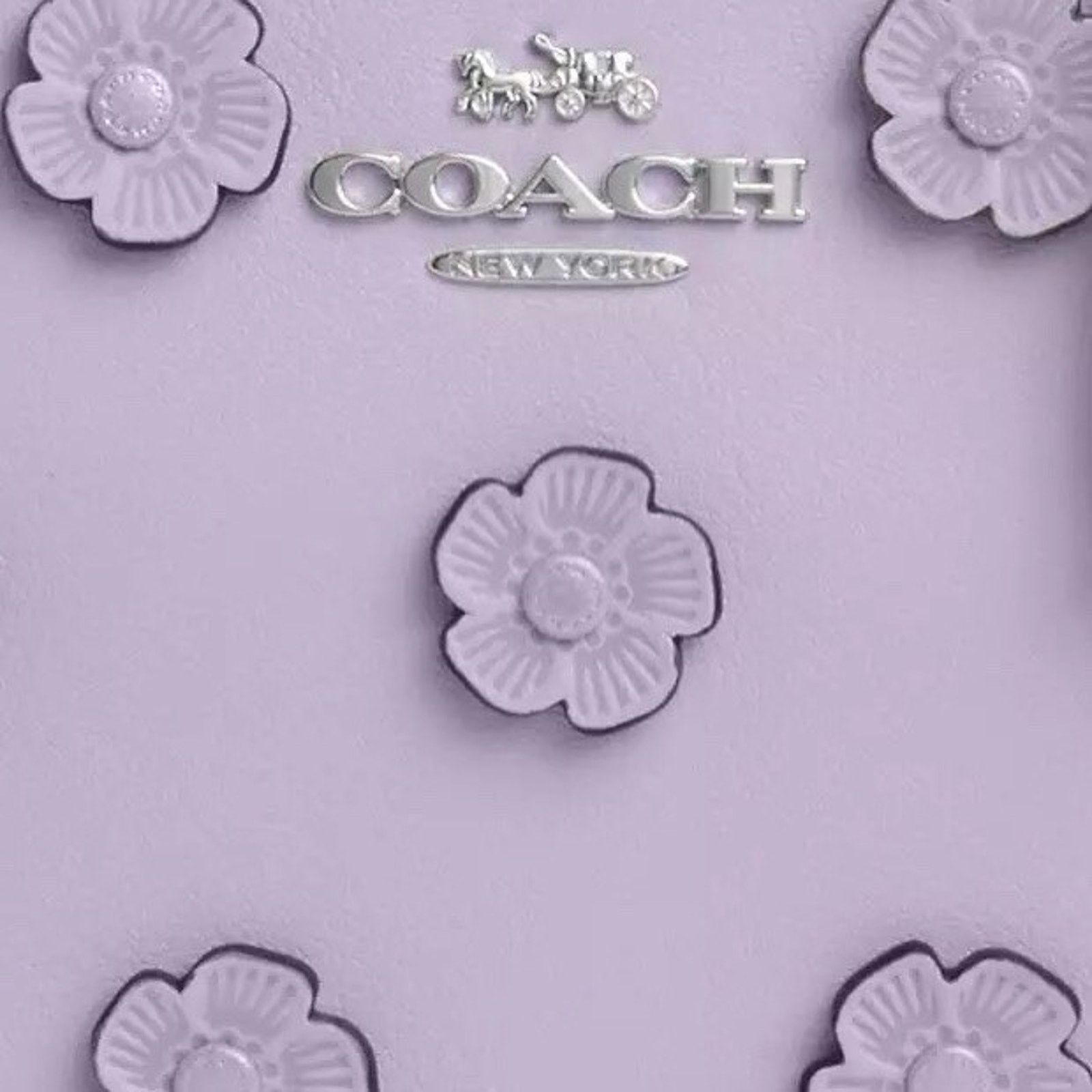 Coach NWT Coach Satchel Crossbody Bag Floral Applique CAJ99 Lilac Size ONE SIZE - 6 Thumbnail