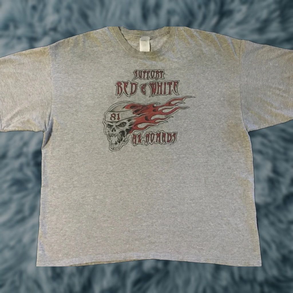 Vintage Vtg Hells Angels 81 Support Faded AZ Nomads Shirt XXL Skull Flame Grunge Y2K 90s Size US XXL / EU 58 / 5 - 1 Thumbnail