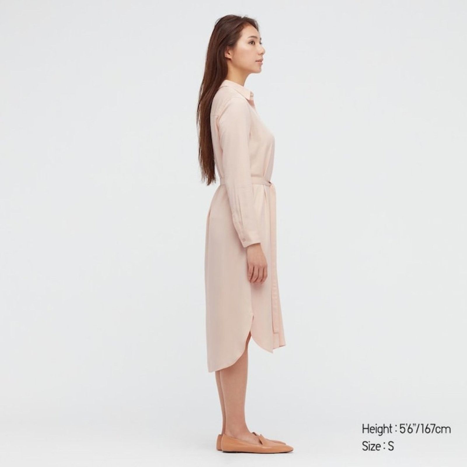 Uniqlo Uniqlo Pink Rayon Long-Sleeve Shirt Dress Size S / US 4 / IT 40 - 3 Thumbnail