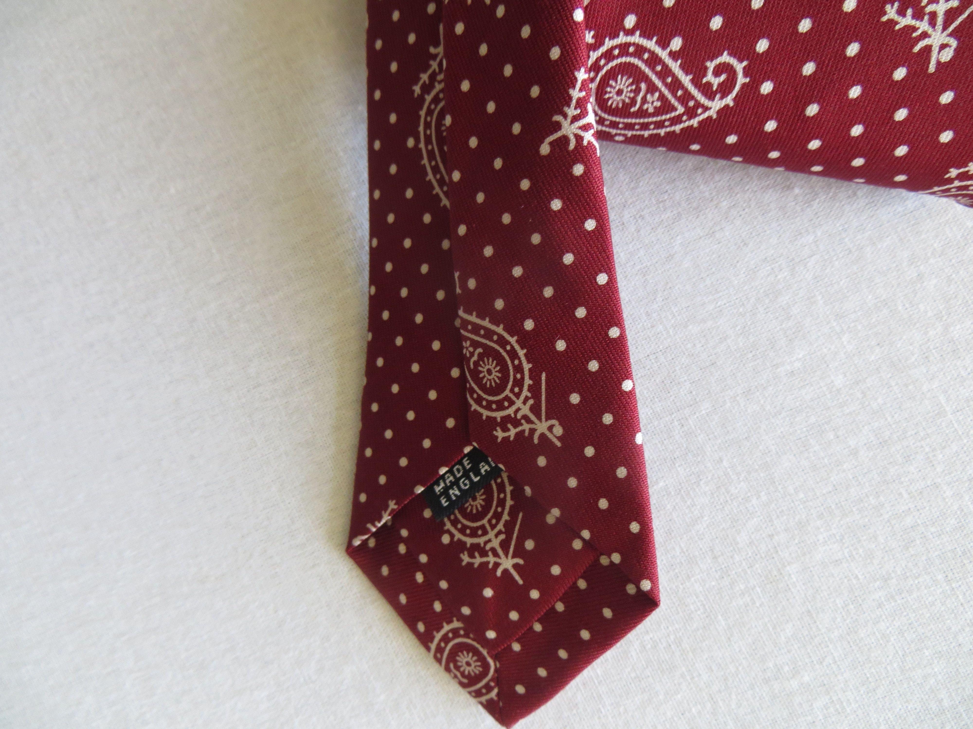Drake's BOLD PAISLEY & SPOT PRINT TIE Size ONE SIZE - 3 Thumbnail