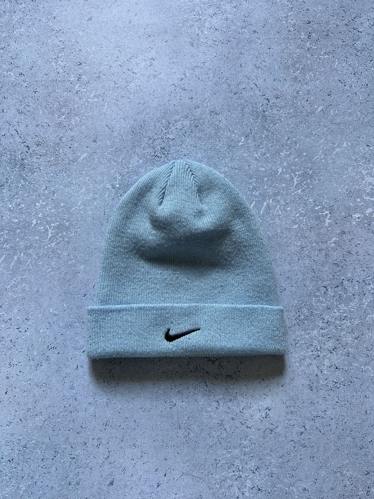 Nike × Vintage Vintage Y2K Beanie Hat Nike Embroidered Swoosh 90s Blue OS Size ONE SIZE - 1 Thumbnail
