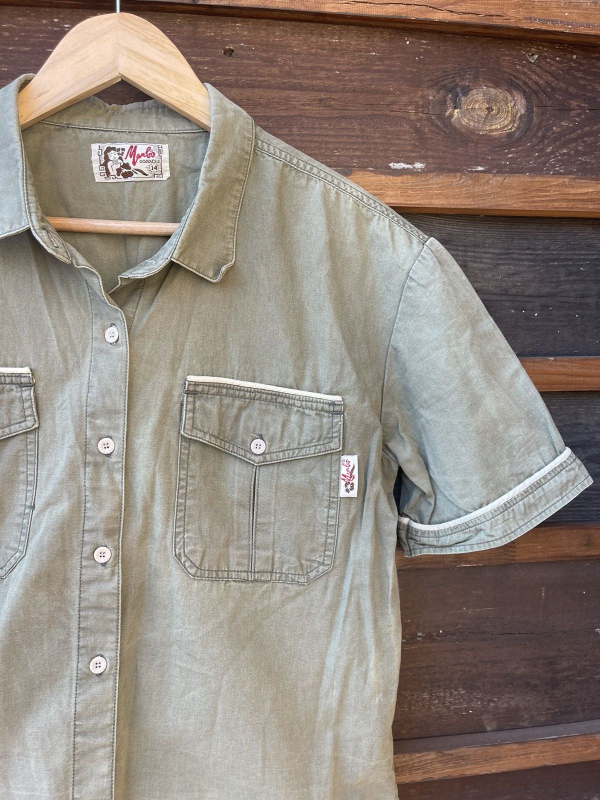 Mambo × Vintage 90’s Mambo Vintage military cargo khaki shirt pocket Size L / US 10 / IT 46 - 6 Thumbnail