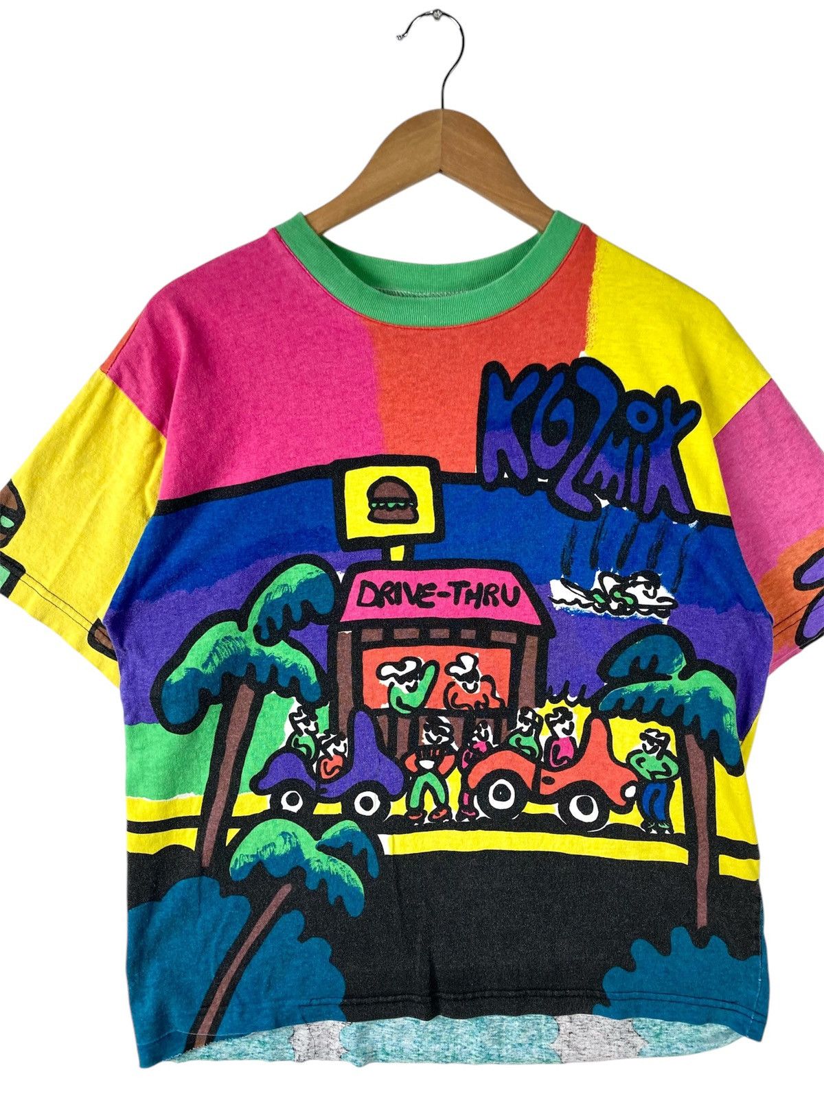 Vintage Vintage 90s Kozmik The Klothing Kompany Art Fullprint Tee Size US M / EU 48-50 / 2 - 2 Thumbnail