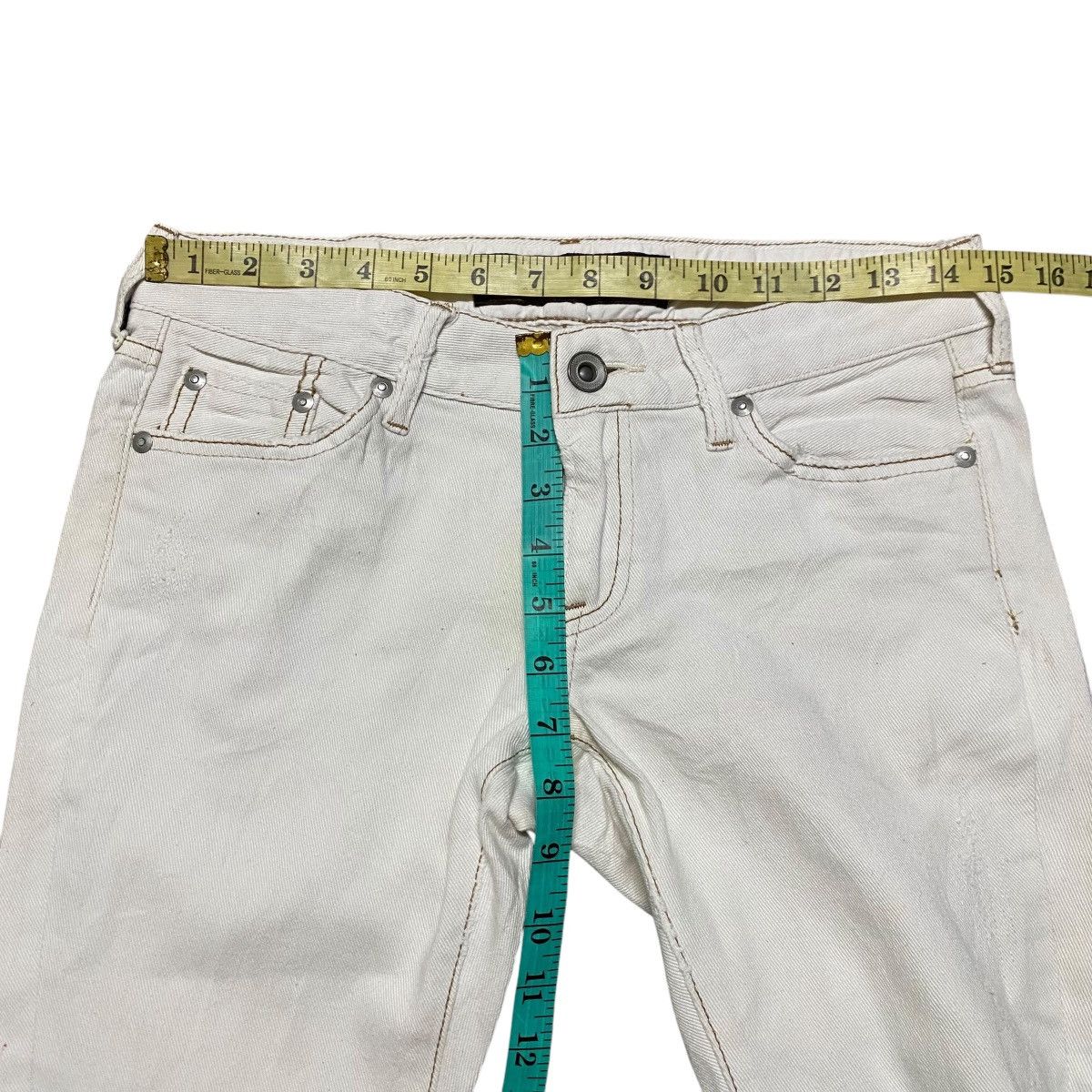 GOA G.O.A White Vintage Distressed Denim Size US 28 / EU 44 - 16 Thumbnail