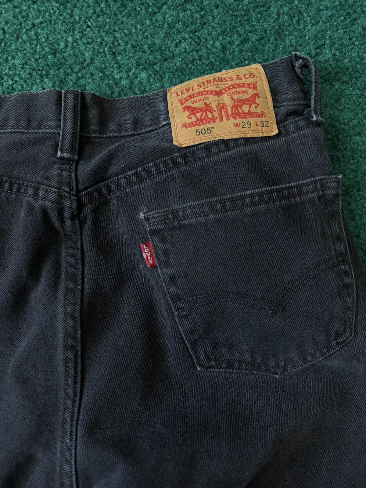 Levi's Levi’s 505 Regular Fit Jeans – Faded Black – W29 x L32 Size US 29 - 2 Thumbnail