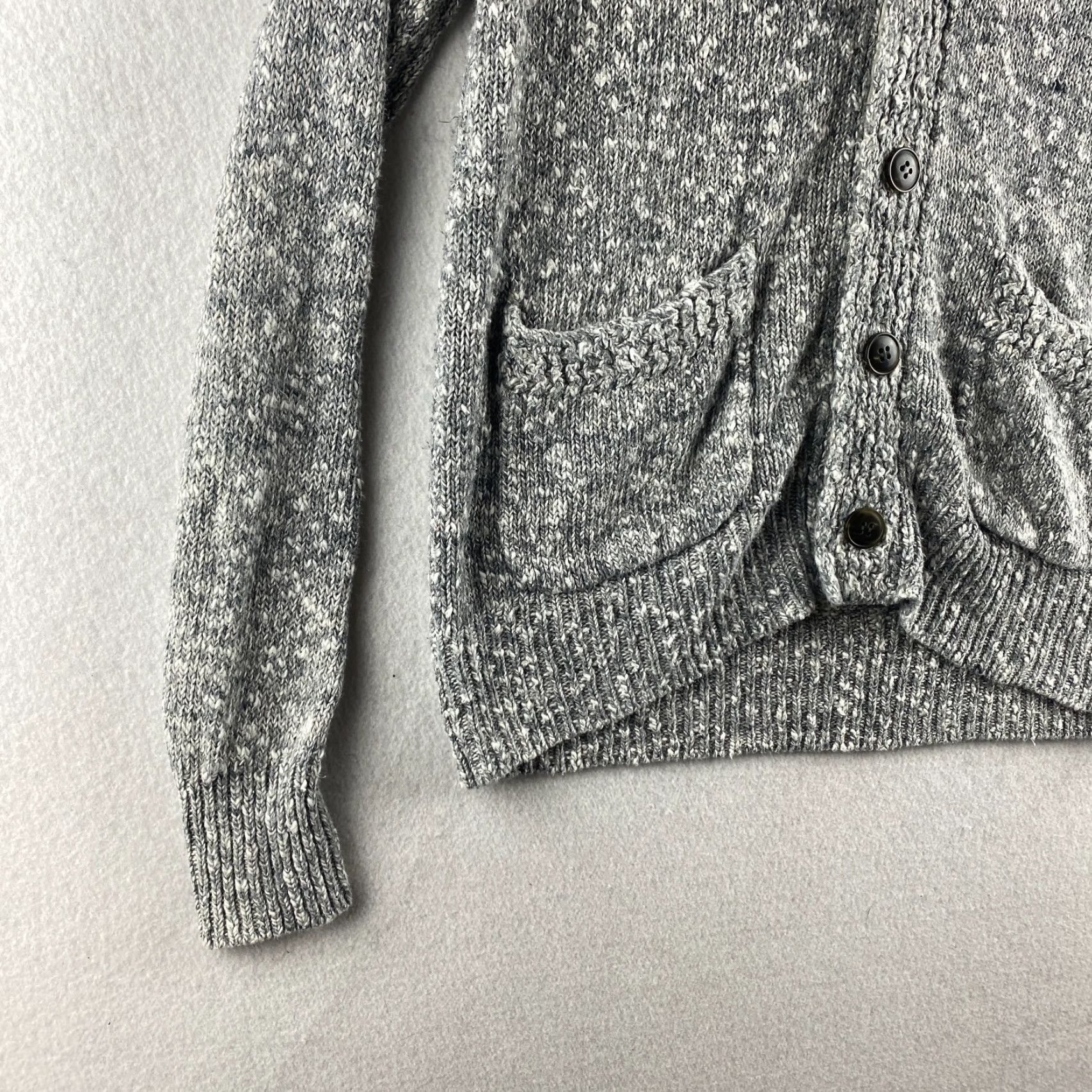 Club Monaco Club Monaco Sweater Womens XS Gray Cardigan Button Front Double Pockets Linen Cotton Blended Fabric Modern Womens Size XS / US 0-2 / IT 36-38 - 5 Thumbnail