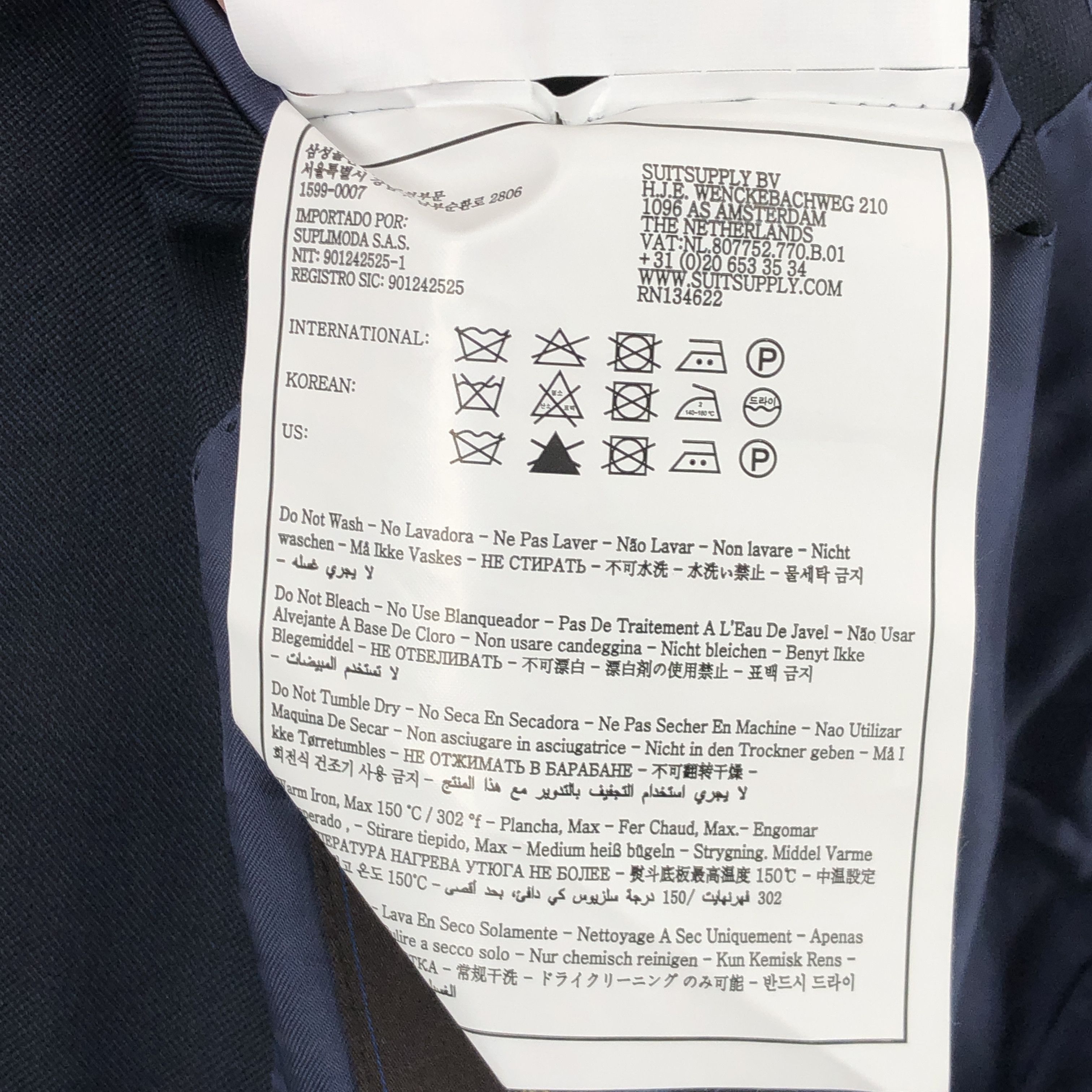 Suitsupply Napoli Wool Blazer Size 4XL (EU:60; UK:50; US:50R) Size 50R - 10 Thumbnail