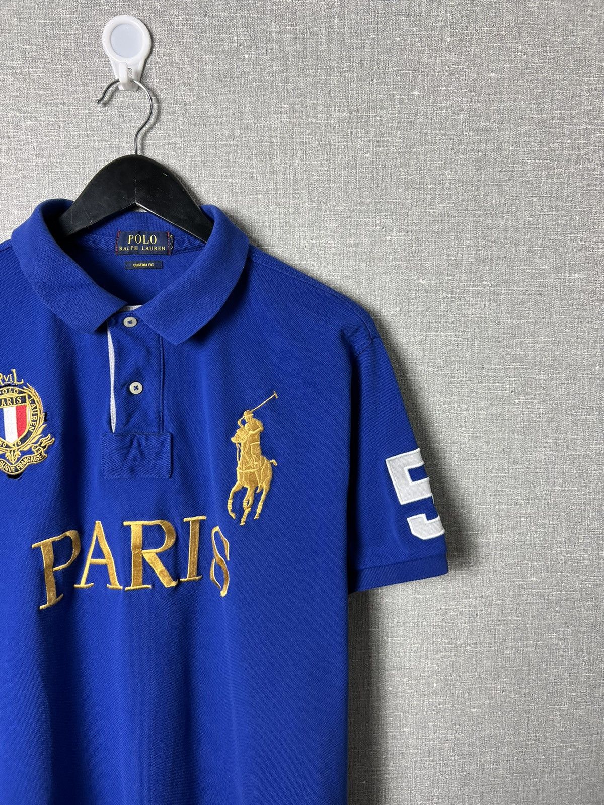 Polo Ralph Lauren × Vintage Polo Ralph Lauren Paris #3 Big Logo Polo Shirt Size US L / EU 52-54 / 3 - 2 Thumbnail