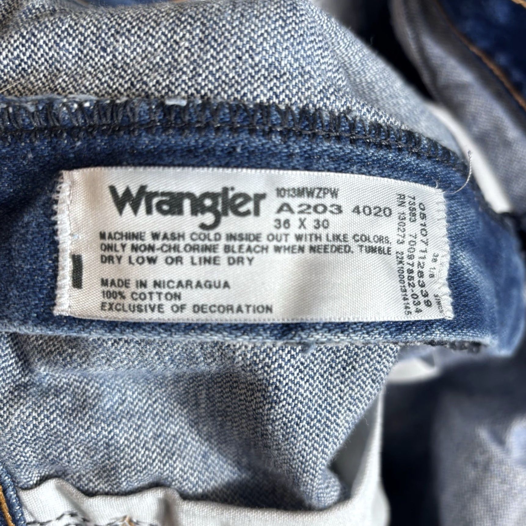 Wrangler VINTAGE not applicable; ignore. Use original words only. Title: Wrangler Cowboy Cut Jeans Mens 36x30 Blue Medium Wash Denim Western 13MWZPW Size US 36 / EU 52 - 7 Thumbnail