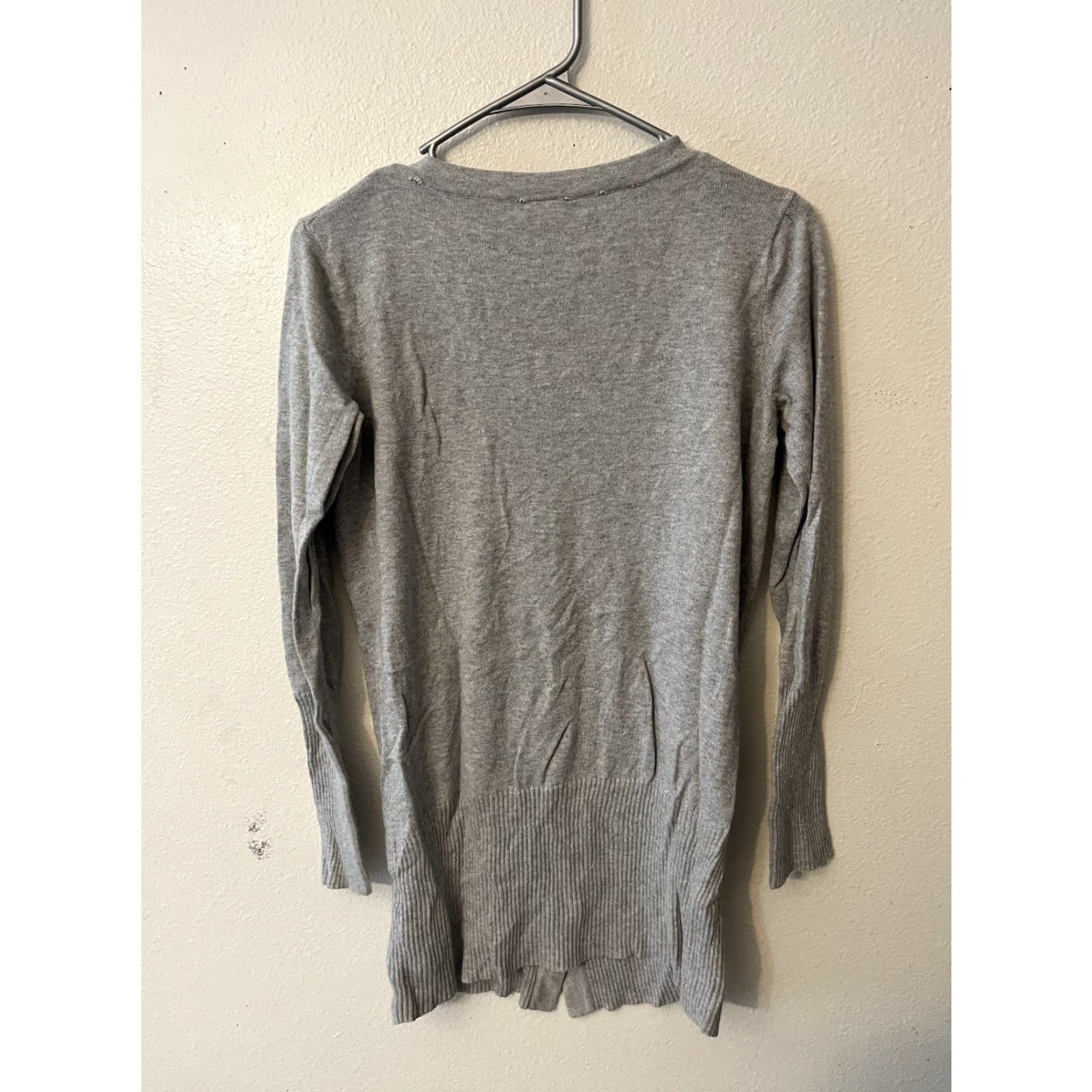 Gap GAP Cardigan Sweater Size Small Gray Crew Cotton 3/4 Sleeve Lightweight Button Down Front Teal Women Mens Size S / US 4 / IT 40 - 2 Thumbnail