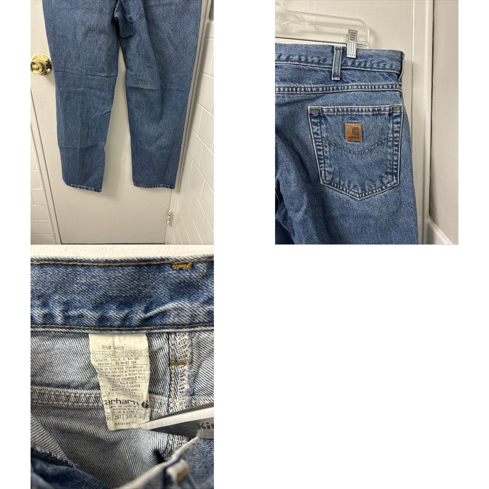 Carhartt VINTAGE Carhartt Jeans Mens 38x30 Blue Relaxed Fit Straight Leg 5-Pocket Denim YKK DST B17 DST Size US 38 / EU 54 - 8 Thumbnail