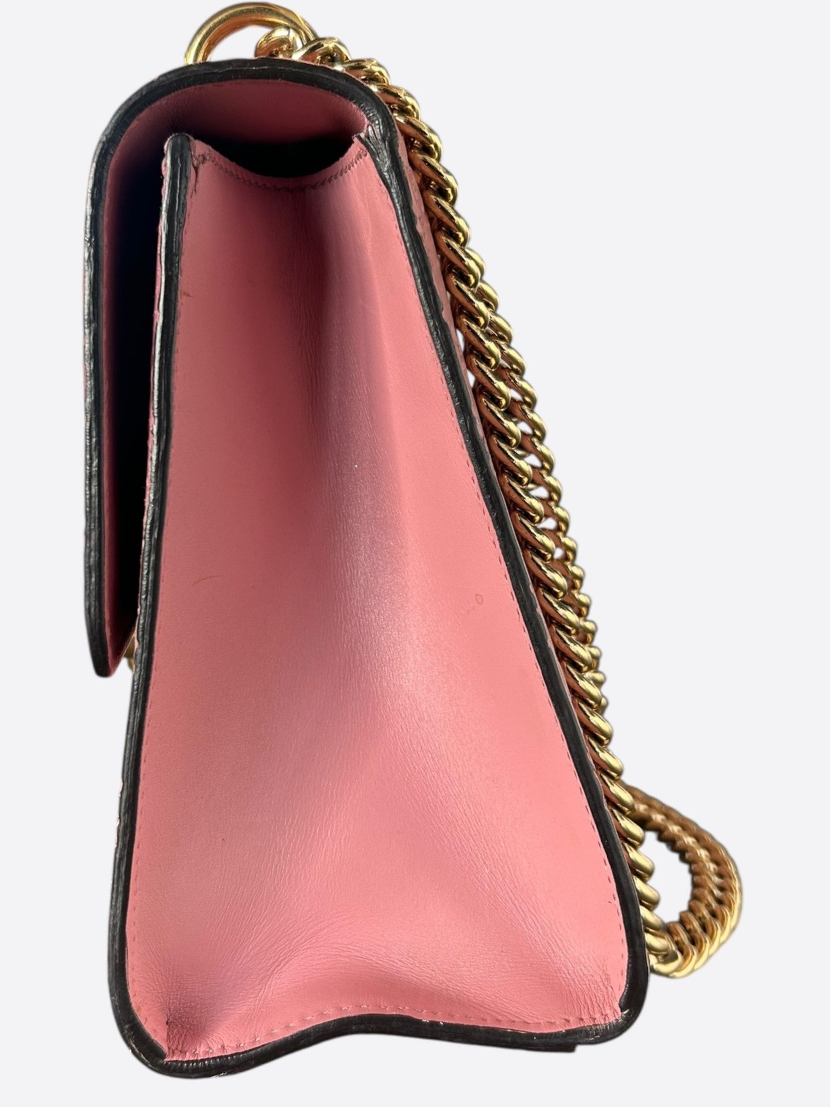 Gucci Gucci Pink Embossed GG Monogram Medium Shoulder Bag Size ONE SIZE - 4 Thumbnail