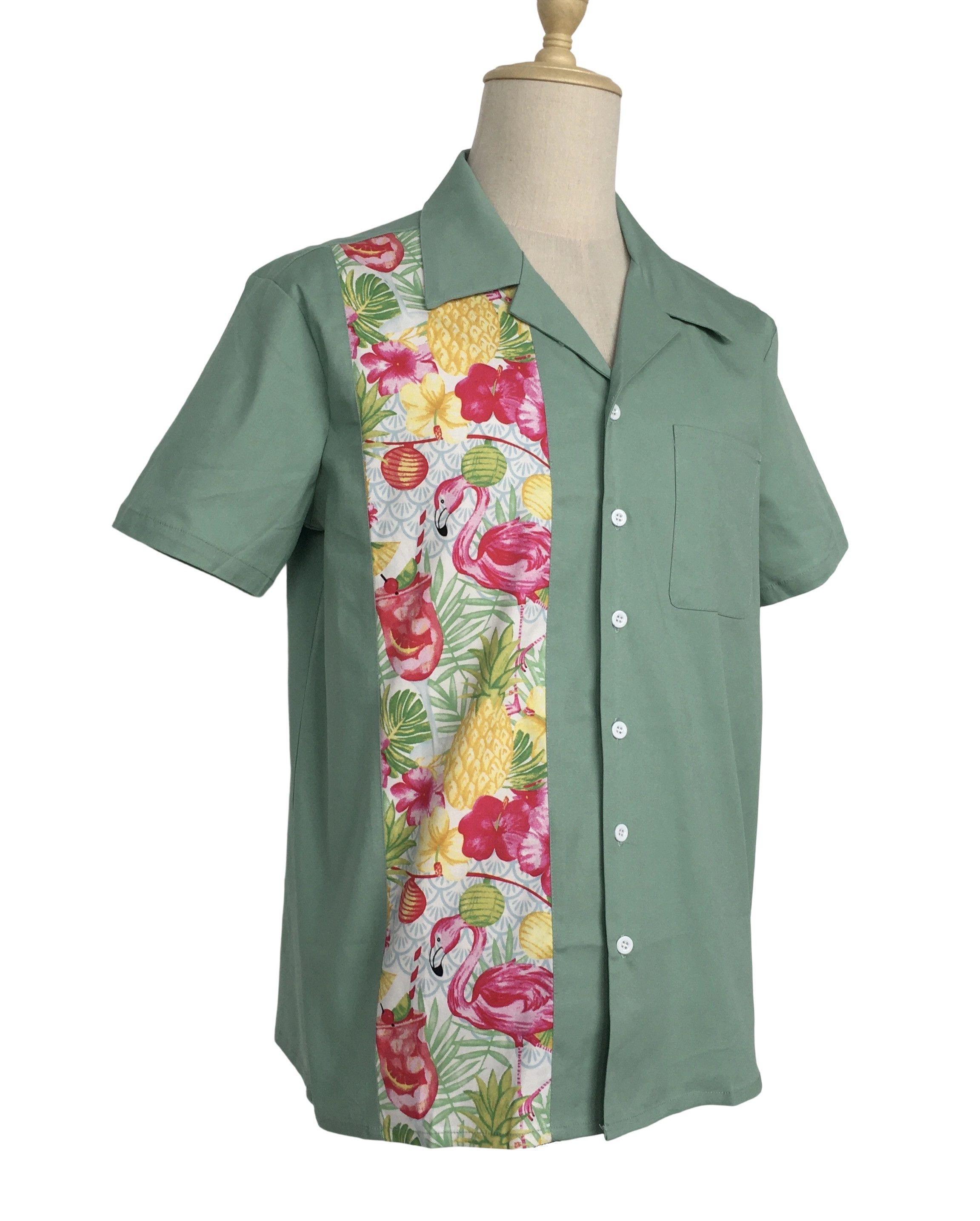 Other Mint Green Bowling Shirts Flamingo Panel Vintage Style Size US XL / EU 56 / 4 - 2 Thumbnail