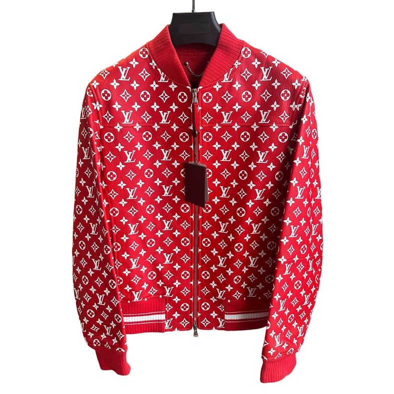 Louis Vuitton Louis Vuitton Red full-print presbyopic leather jacket 250 Size US S / EU 44-46 / 1 - 1 Thumbnail
