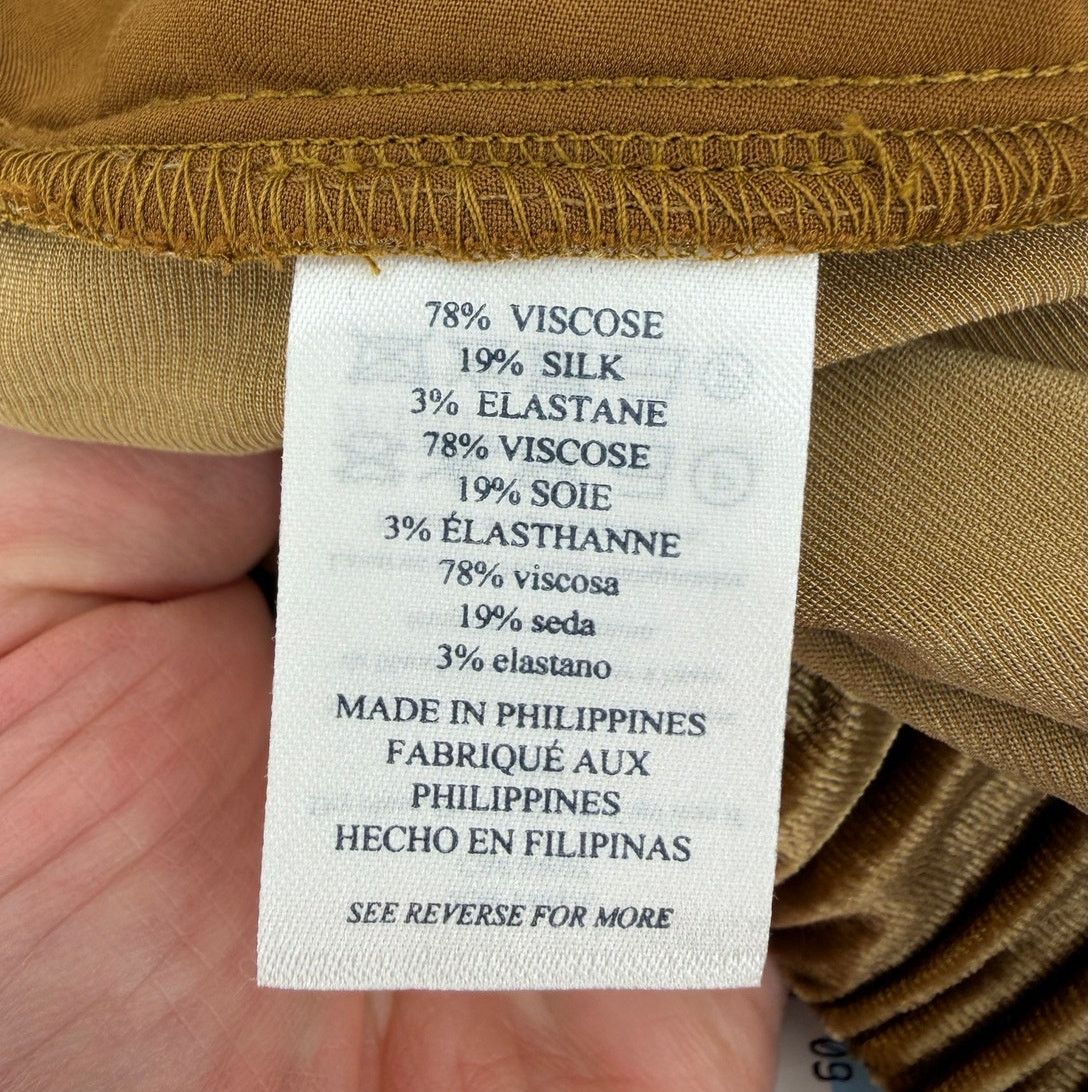 Faherty NWT Faherty Stretch Silk Blend Velvet Gold Genevieve Pants Size 26" / US 2 / IT 38 - 6 Thumbnail