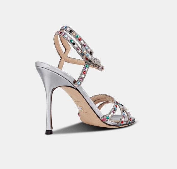 Dior o1w1db10924 Gem Heeled Sandal in Silver Size US 10 / IT 40 - 3 Thumbnail