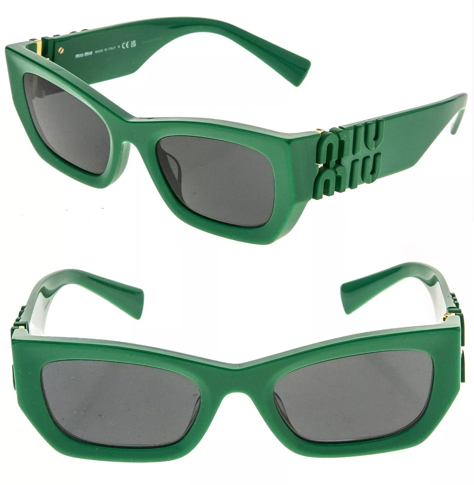 Miu Miu MIU MIU LOGO MU09WS Green Matte Logo Geometric Luxury 09W Size ONE SIZE - 1 Thumbnail