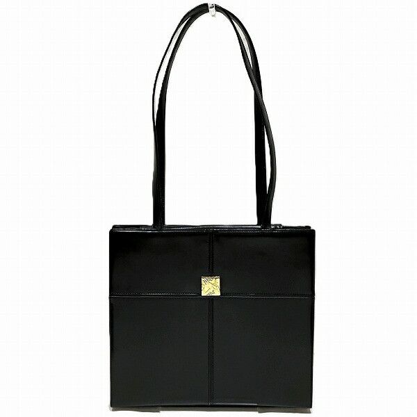 YVES YVES Saint Laurent Box Calf Shoulder Bag Leather Shoulder Bag in Black, Women's