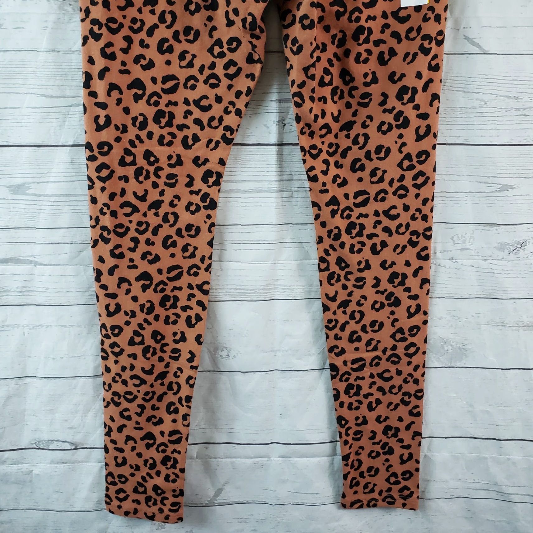 Vintage Wild Fable High Rise Leggings Womens Sz Small Black Brown Animal Print Cotton Size 32" / US 10 / IT 46 - 5 Thumbnail