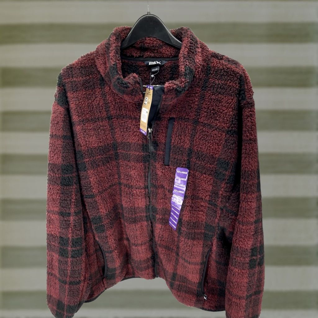 Eddie Bauer Eddie Bauer Sherpa Fleece Jacket Women 2XL Red Plaid Full Zip Mock Neck NWT Shirt Size XXL / US 16-18 / IT 52-54 - 1 Thumbnail