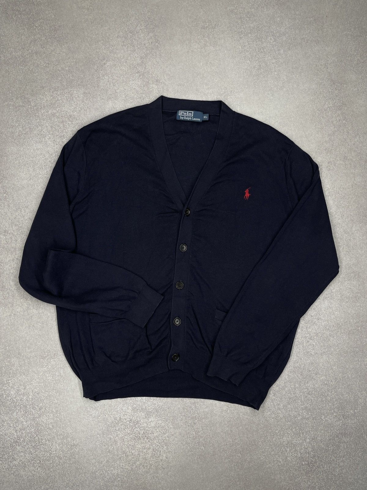 Polo Ralph Lauren Vintage Polo Ralph Lauren Baggy Cardigan Navy Y2K Rugby Size US XL / EU 56 / 4 - 2 Thumbnail