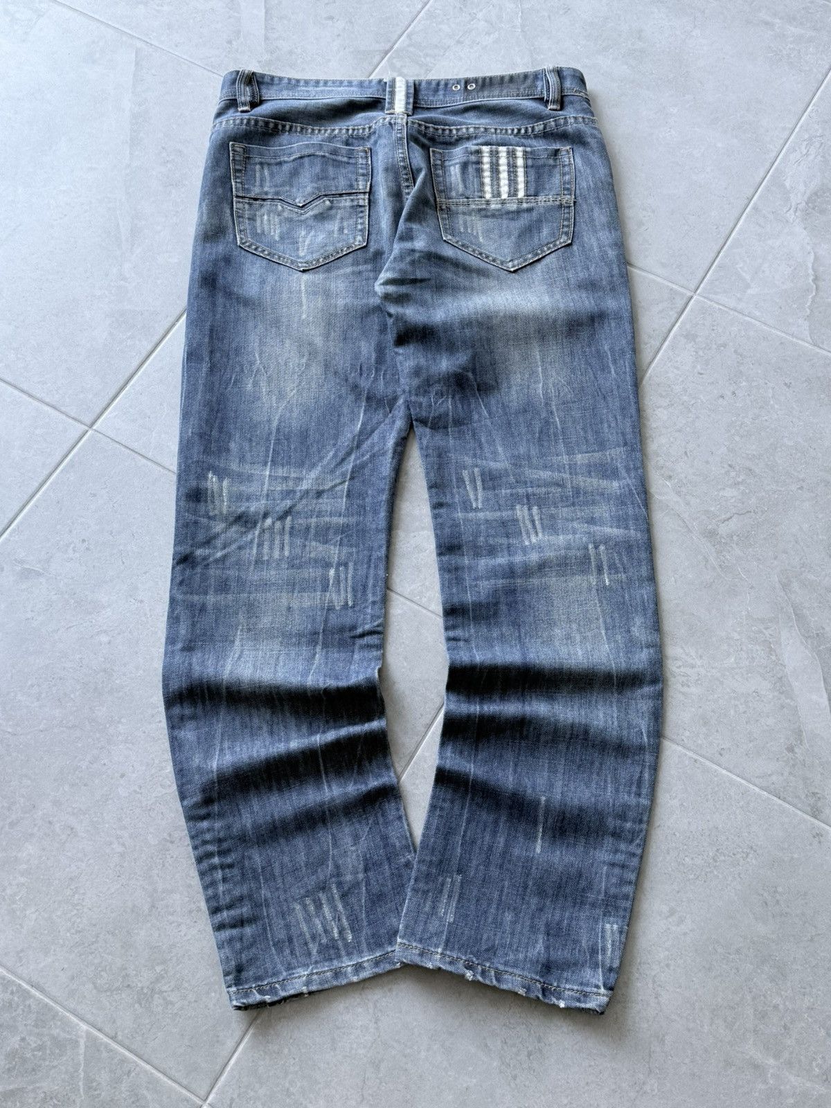 パンツ 2000s Yohji Yamamoto straight raw denim Adidas × Y-3 2000s Adidas Yohji Yamamoto Style Washed Denim Jeans