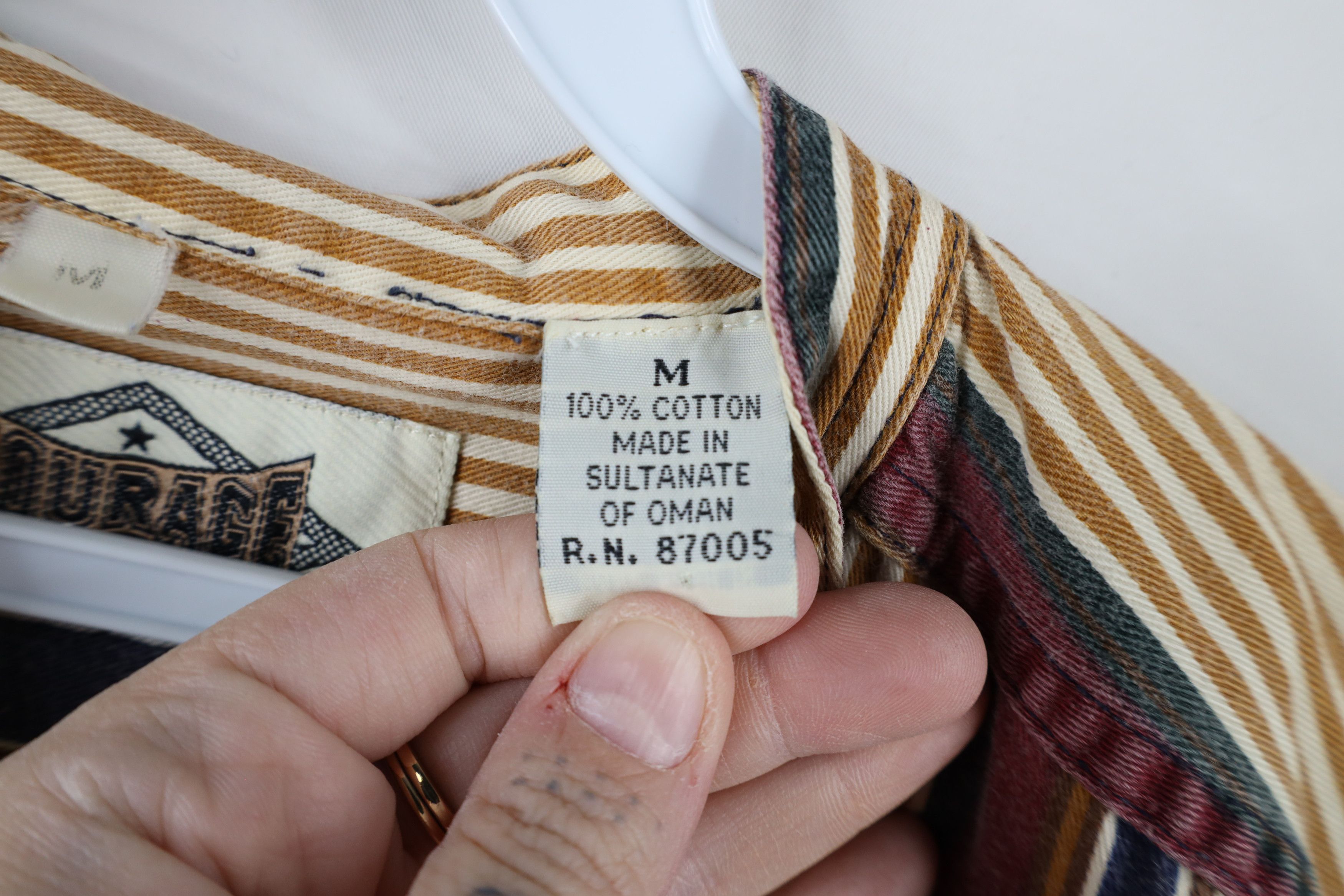 Vintage Vintage 90s Streetwear Striped Band Collar Button Shirt Size US M / EU 48-50 / 2 - 7 Thumbnail
