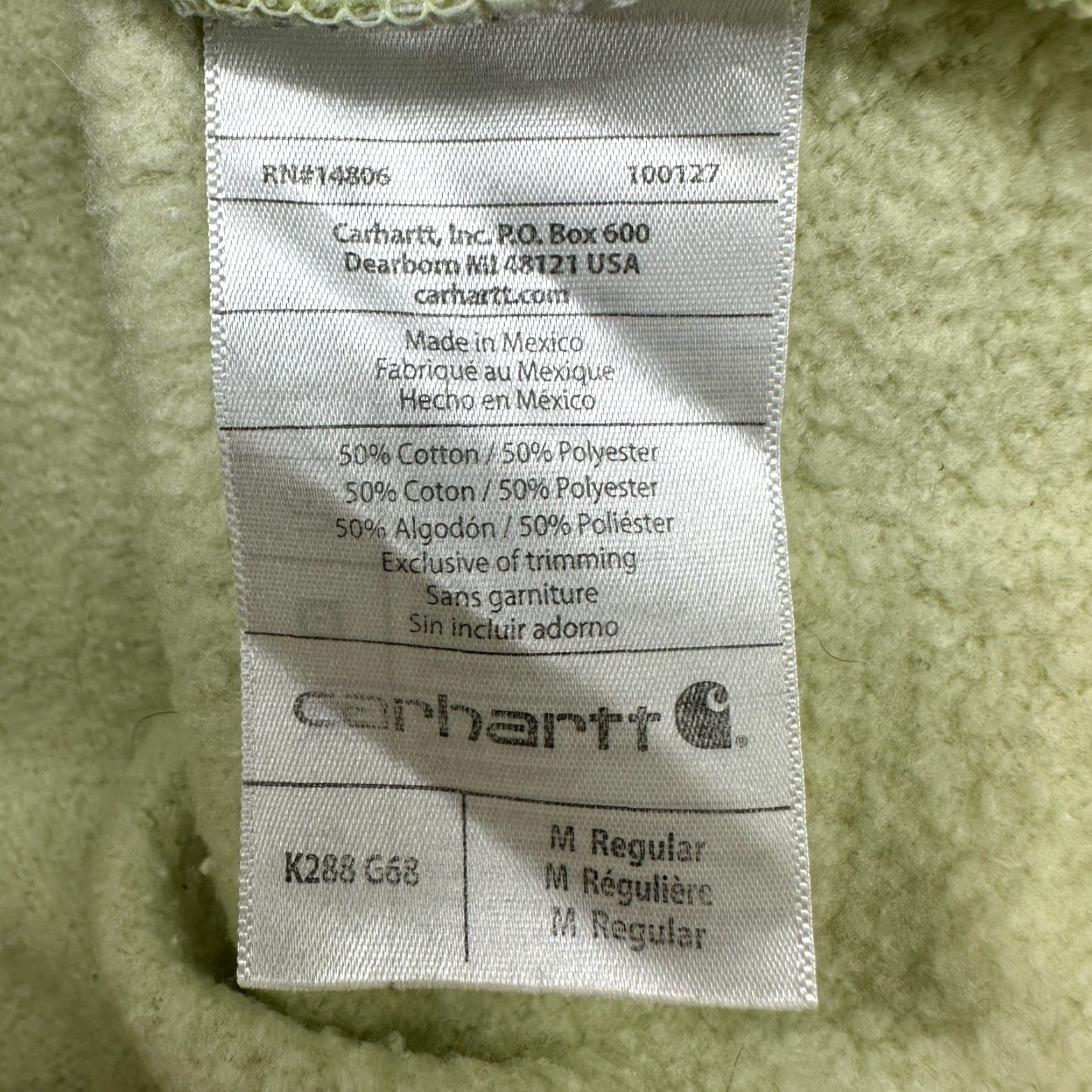 Carhartt Carhartt Hoodie Mens M Green Hoodie Pullover Drawstring Cotton Midweight Logo Fleece Regular Men Size US M / EU 48-50 / 2 - 5 Thumbnail