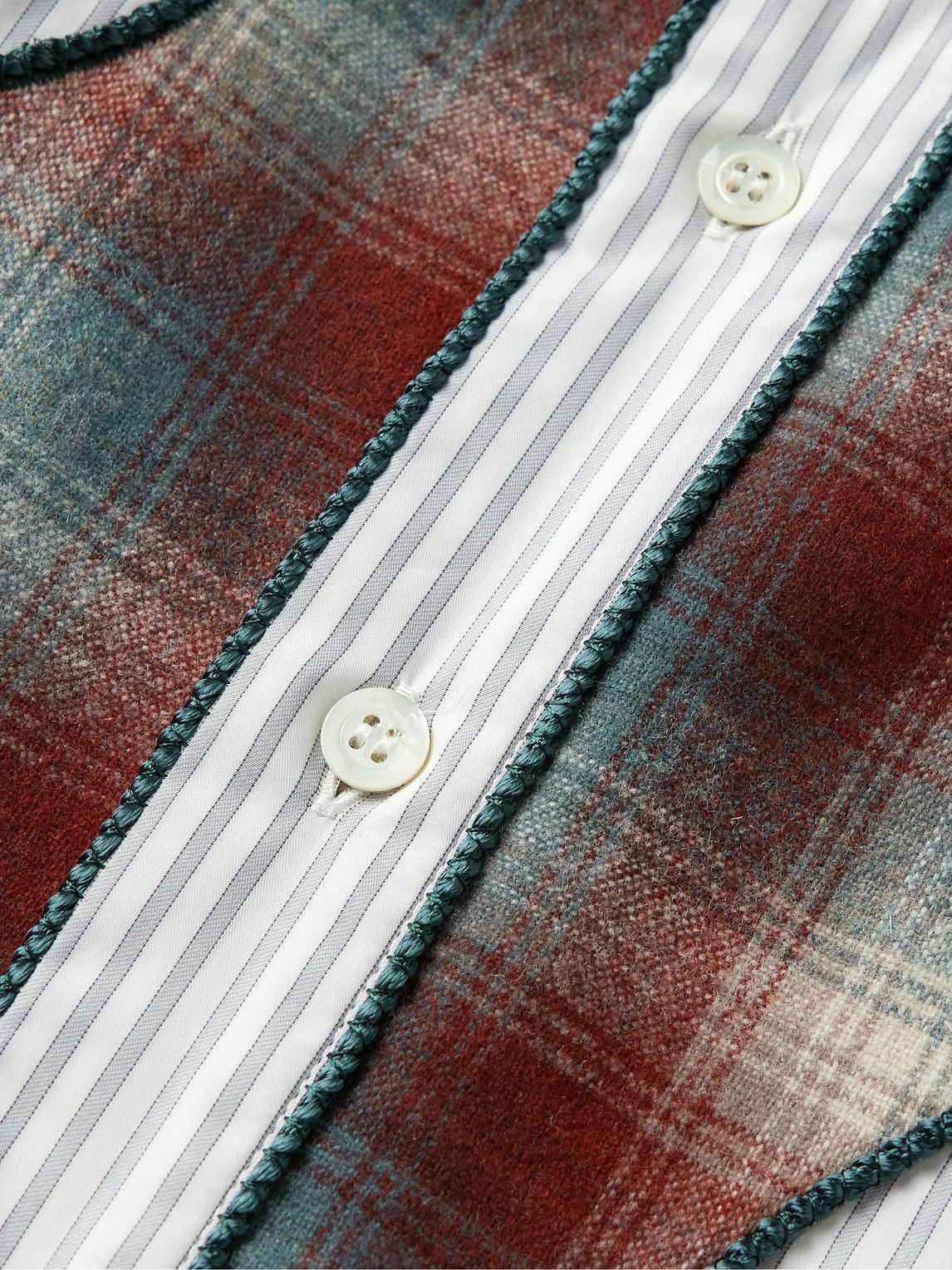 Maison Margiela o1w1db10525 Panelled Pinstripe Shirt in Multicolor Size US M / EU 48-50 / 2 - 4 Thumbnail