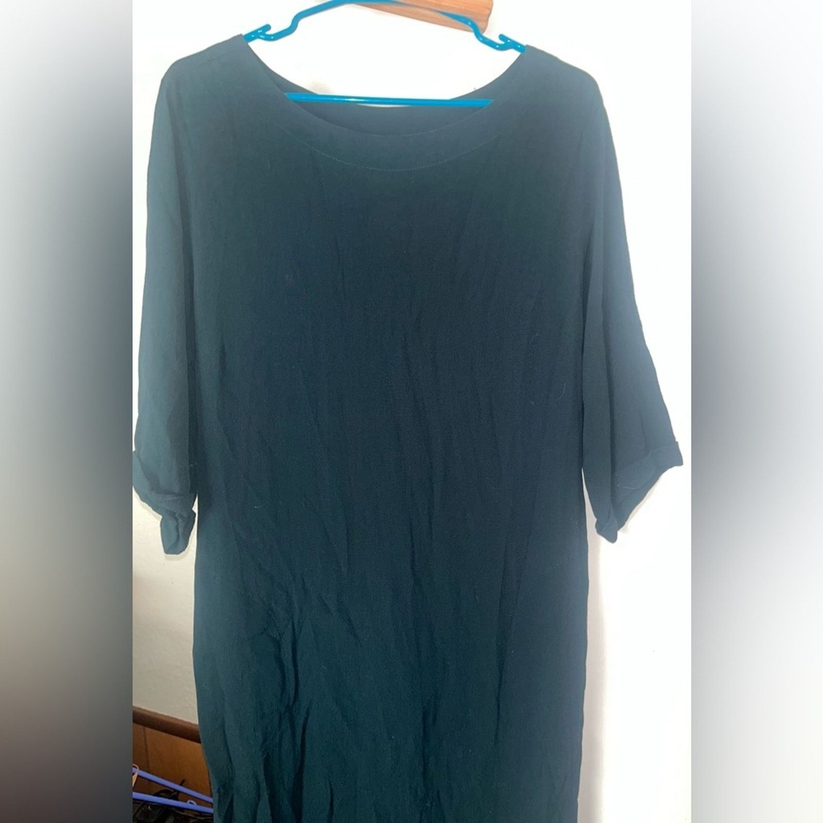 The Unbranded Brand Holding Horses blue/green maxi dress, 3/4 length sleeves, Lg Size L / US 10 / IT 46 - 1 Thumbnail