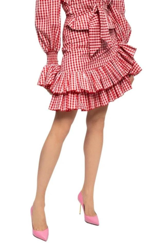 Balmain o1y0625 Mini Skirt in Red/White Size 28" / US 6 / IT 42 - 3 Thumbnail