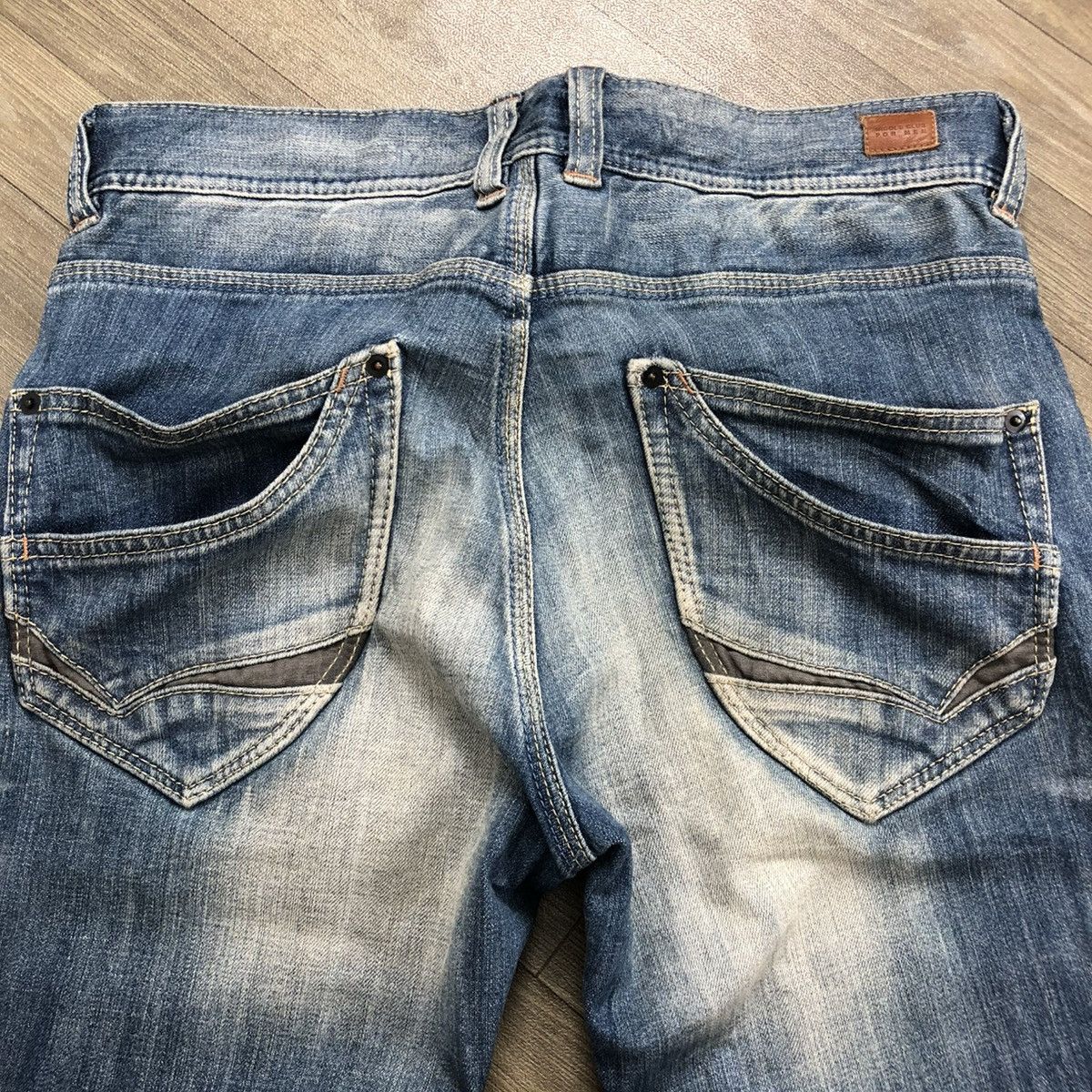 If Six Was Nine × Japanese Brand × Le Grande Bleu (L.G.B.) 2000s Nicole Club Multi Pocket Faded Bootcut Flared Jeans Size US 31 - 22 Thumbnail