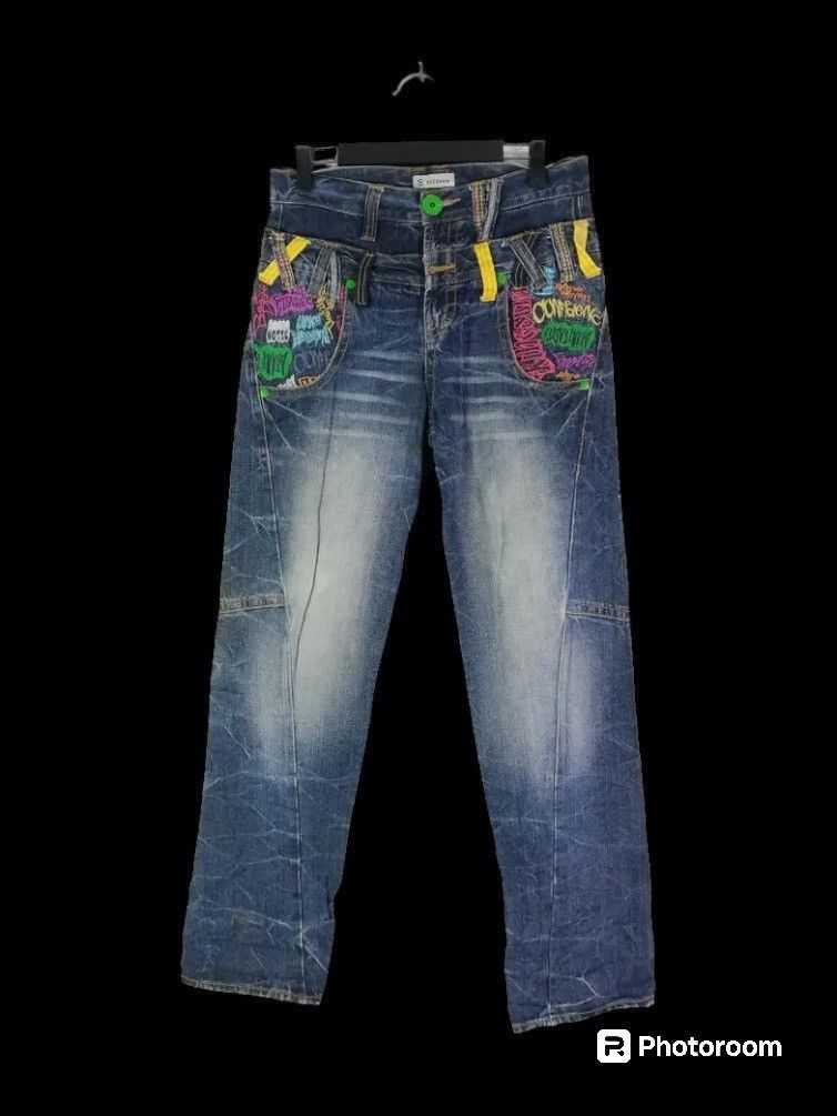 Tornado Mart Vintage Sorridere Double Waist Graffiti Pop Art Denim Size US 30 / EU 46 - 1 Thumbnail