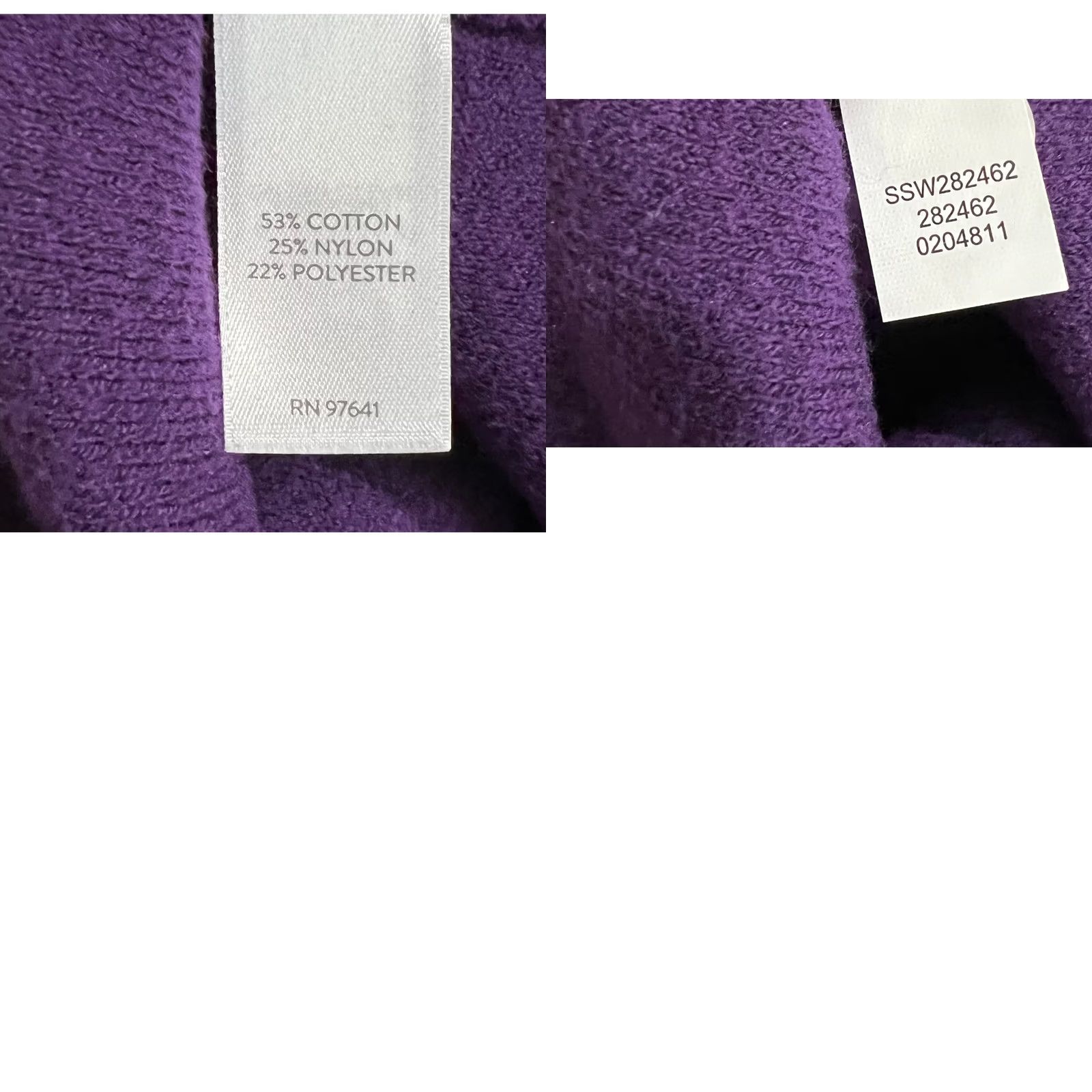 J. Jill VINTAGE J Jill Mock Neck Tunic Sweater Womens Petite M Purple Cotton Blend Cozy Soft Size M / US 6-8 / IT 42-44 - 8 Thumbnail