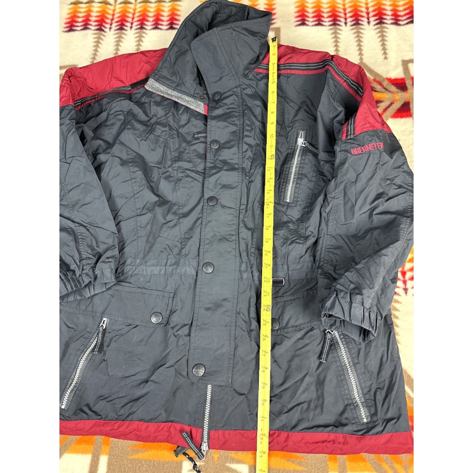 Obermeyer VINTAGE Obermeyer Ski Jacket Mens Long Sz L Black Maroon Parka Skiing Long Jacket Mens Black Maroon Size US L / EU 52-54 / 3 - 5 Thumbnail