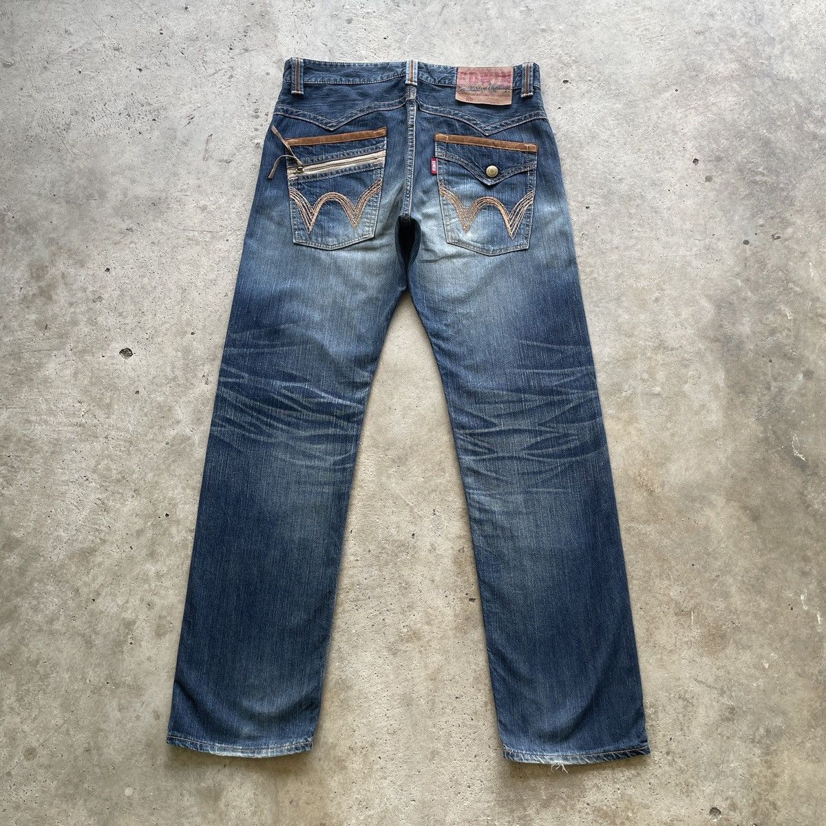 Edwin W36x33.5 Vintage Edwin XV Distressed Faded Pants Denim Jeans Size US 36 / EU 52 - 2 Thumbnail