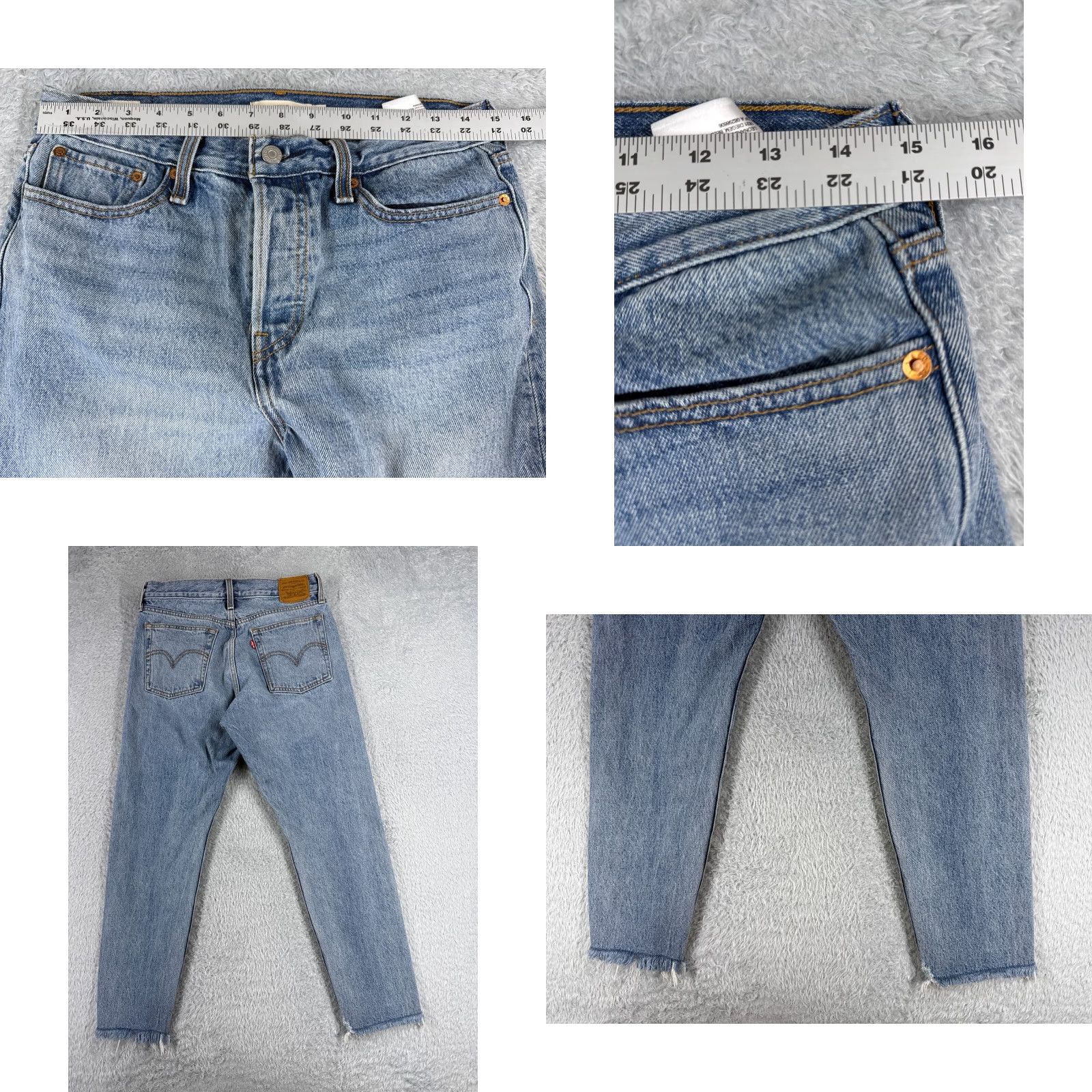 Levi's Levi's Wedgie Fit Jeans Women 29 Blue Denim Distressed Button Fly 29x27 Vintage No Size 29" - 9 Thumbnail