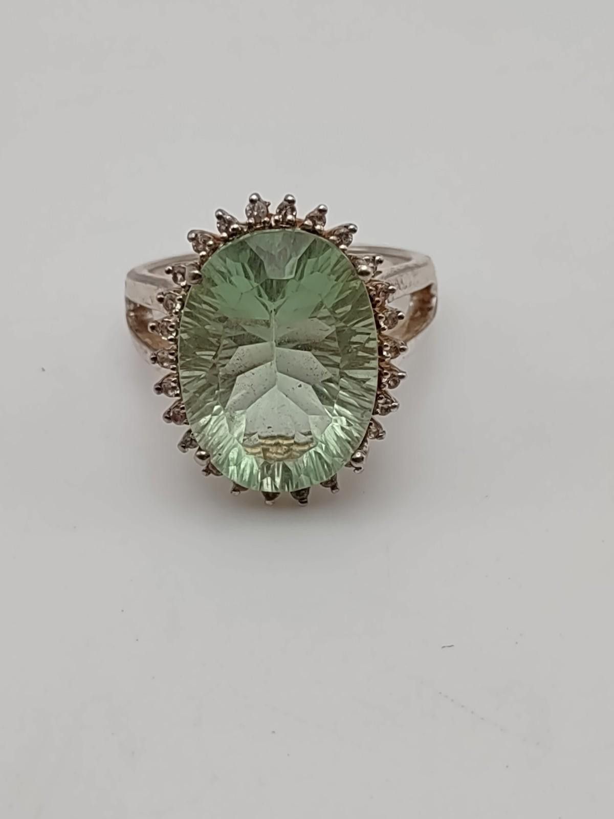 Other TGOC Sterling Green Amethyst Cocktail Ring Sz 9 Size ONE SIZE - 1 Thumbnail