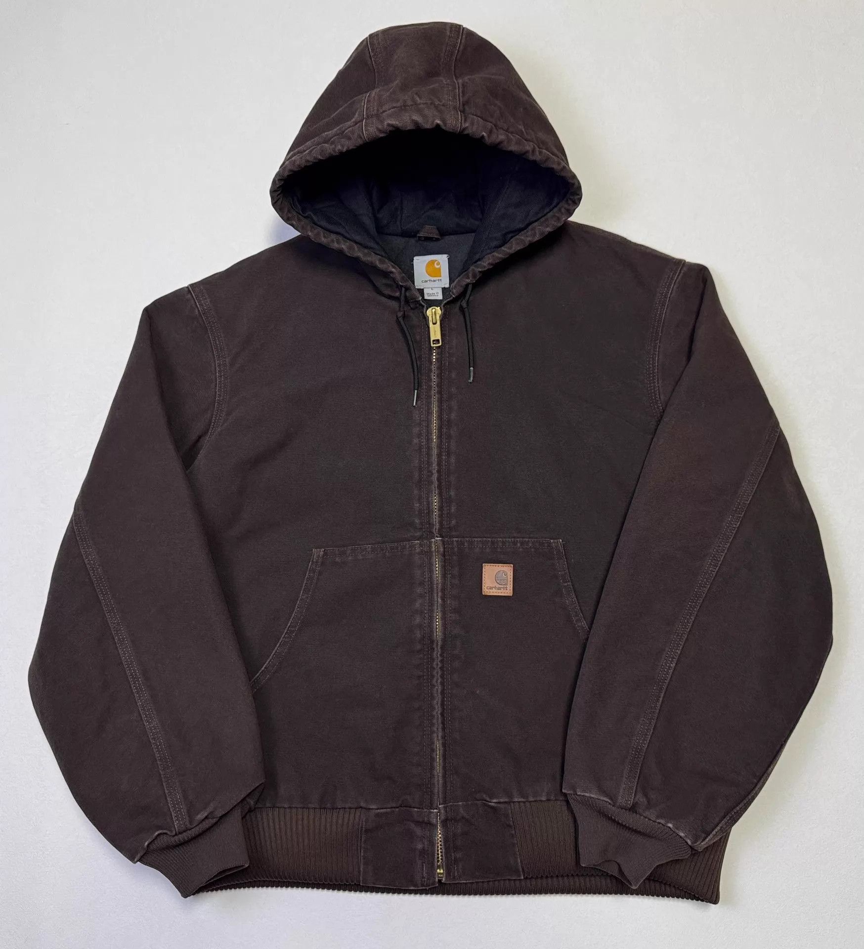 Carhartt Vintage Carhartt J130 DKB Brown L Hooded Workwear Size US L / EU 52-54 / 3 - 2 Thumbnail
