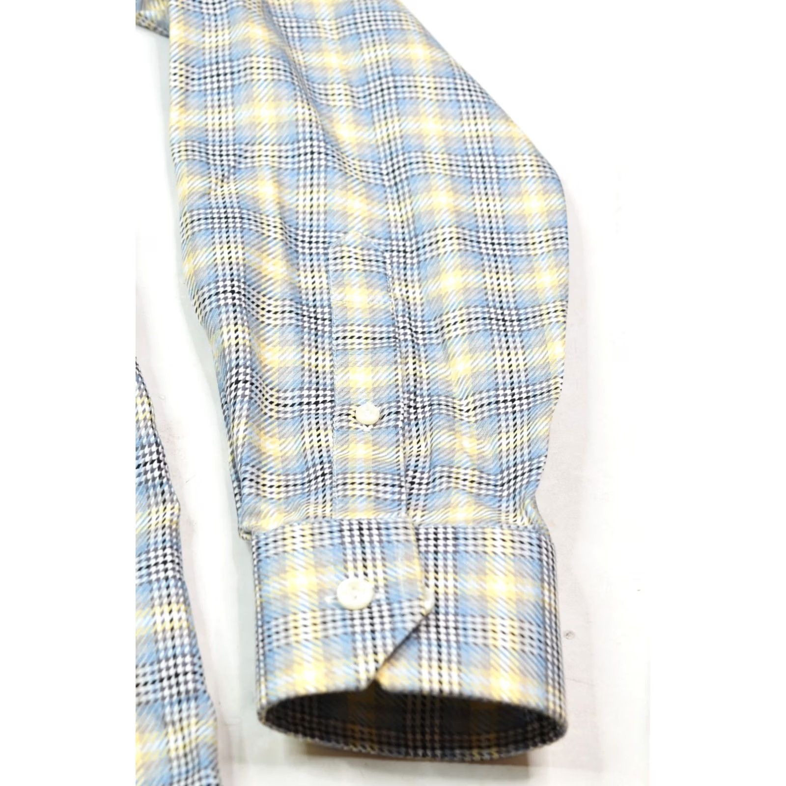 Eton ETON Textured Twill Shirt Yellow Blue Plaid Slim Fit Button-Down Mens 15.75 Size US L / EU 52-54 / 3 - 4 Thumbnail