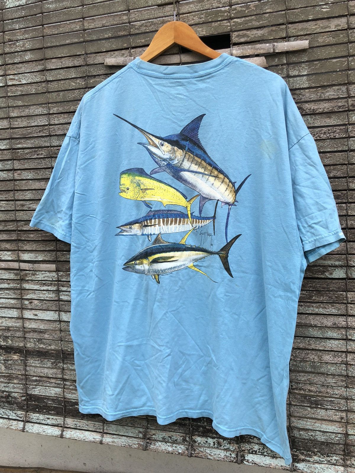 Vintage Vintage Guy Harvey Backhit Single Pocket Tee Size US XXL / EU 58 / 5 - 3 Thumbnail