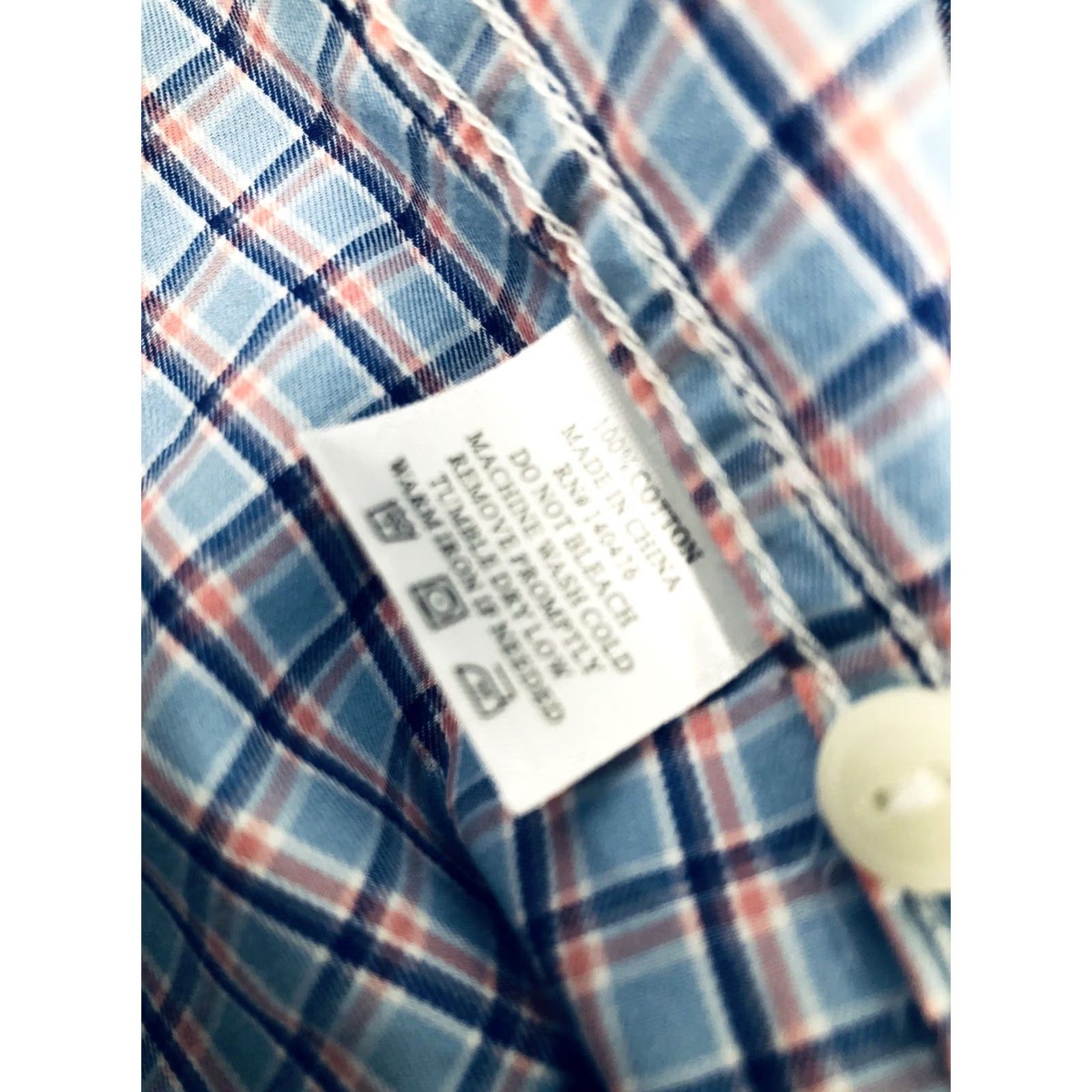 Faherty Faherty Plaid LightWeight Mens L Shirt Long Sleeve Pink Purple Blue Size US L / EU 52-54 / 3 - 6 Thumbnail