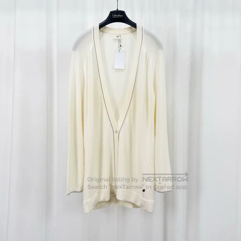 Hermes Hermes Cream white metal pendant wool knitted cardigan Size XS / US 0-2 / IT 36-38 - 1 Thumbnail
